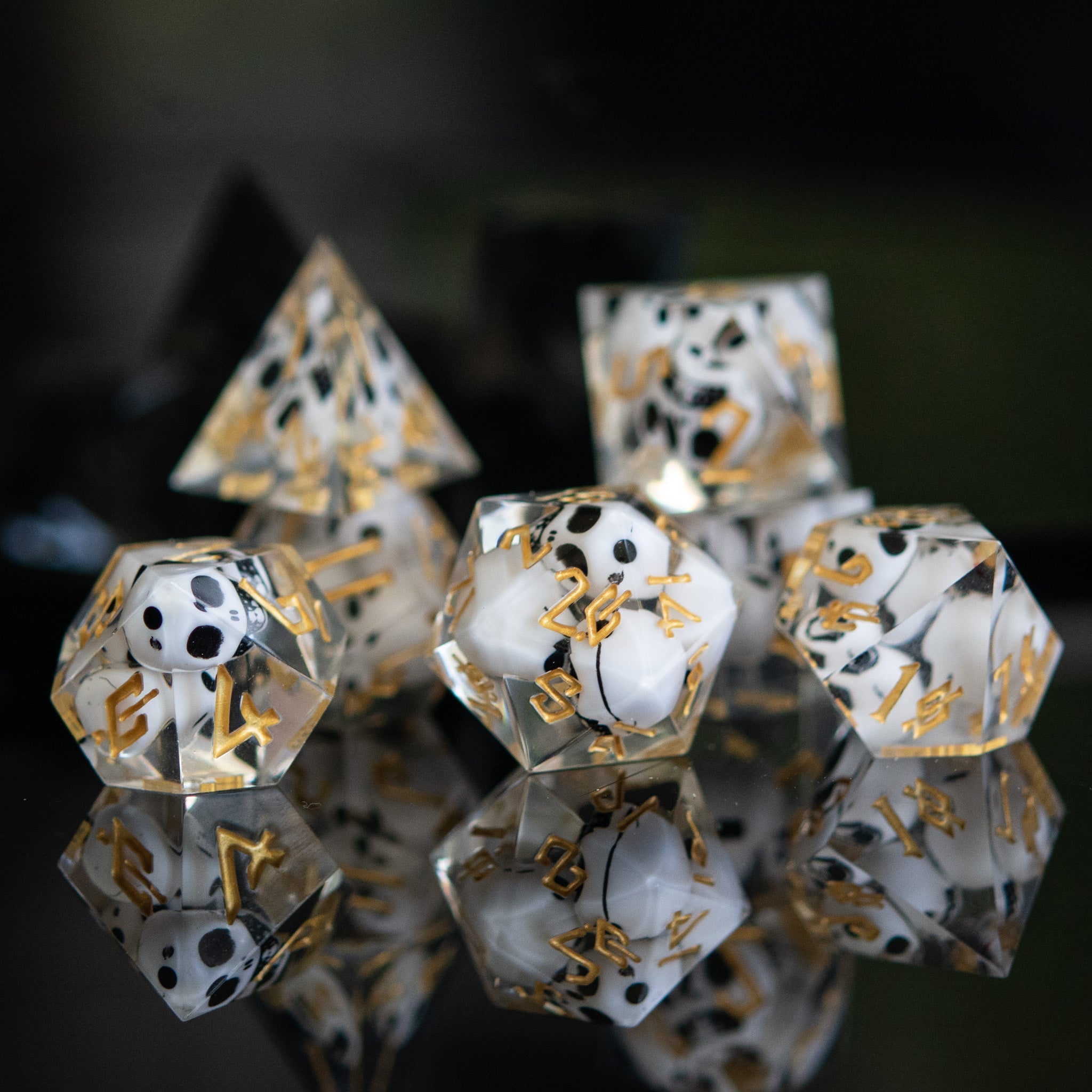 Corpse Gold Sharp - Edged Resin Dice Set - Misty Mountain Gaming - 1