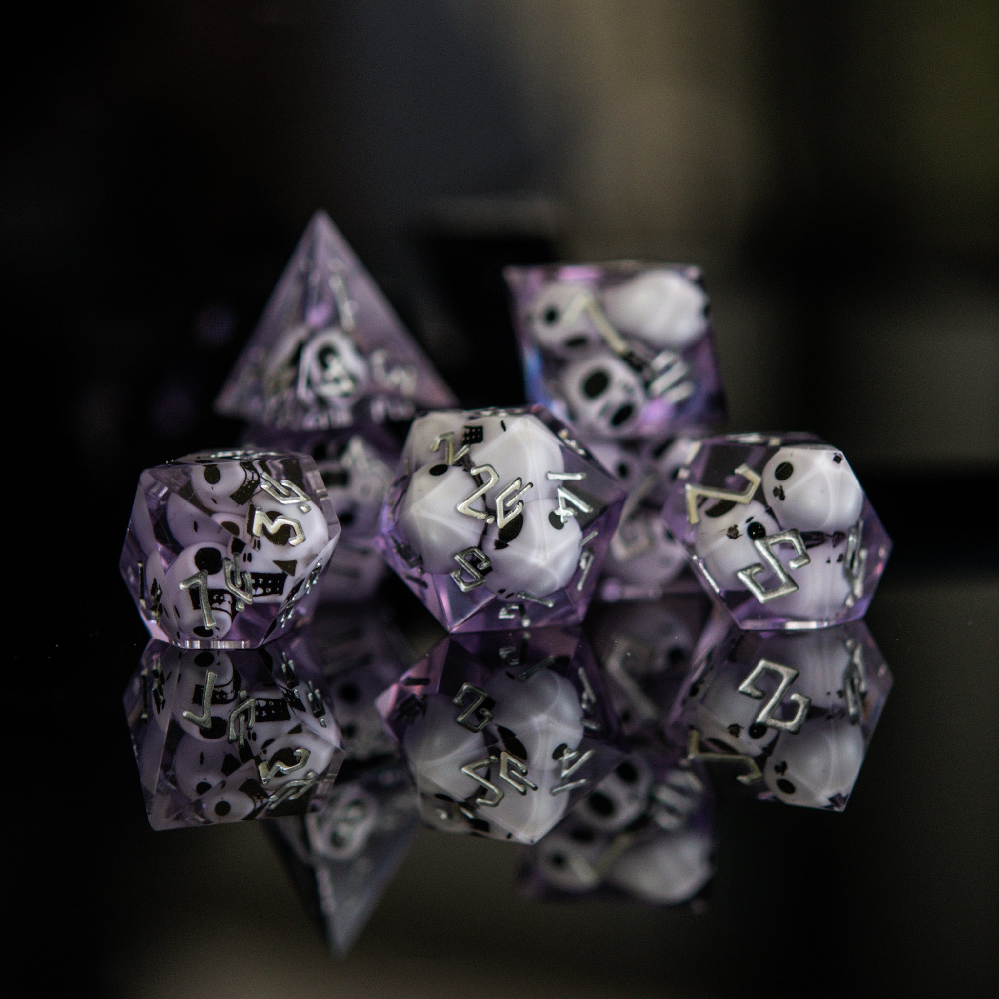 Corpse Lavender Sharp - Edged Resin Dice Set - Misty Mountain Gaming - 2