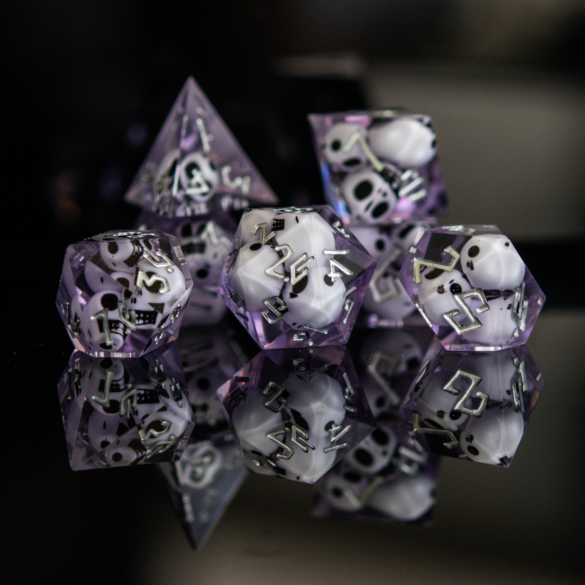 Corpse Lavender Sharp - Edged Resin Dice Set - Misty Mountain Gaming - 1