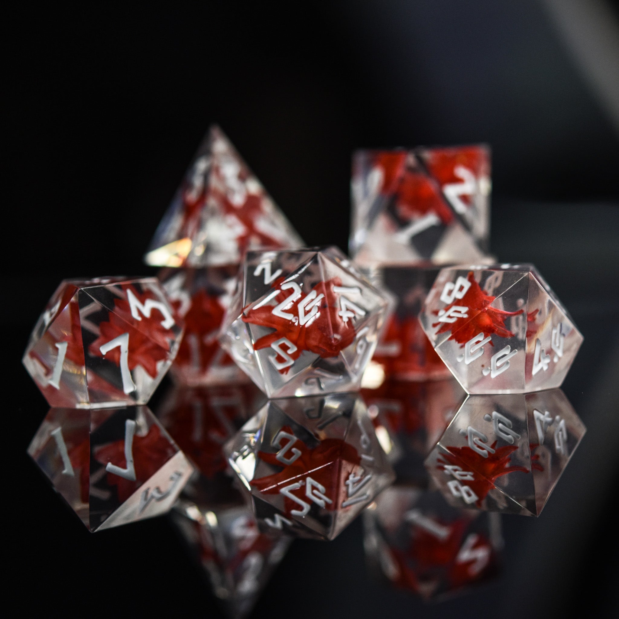 Corpse Lotus Sharp - Edged Resin Dice Set - Misty Mountain Gaming - 4