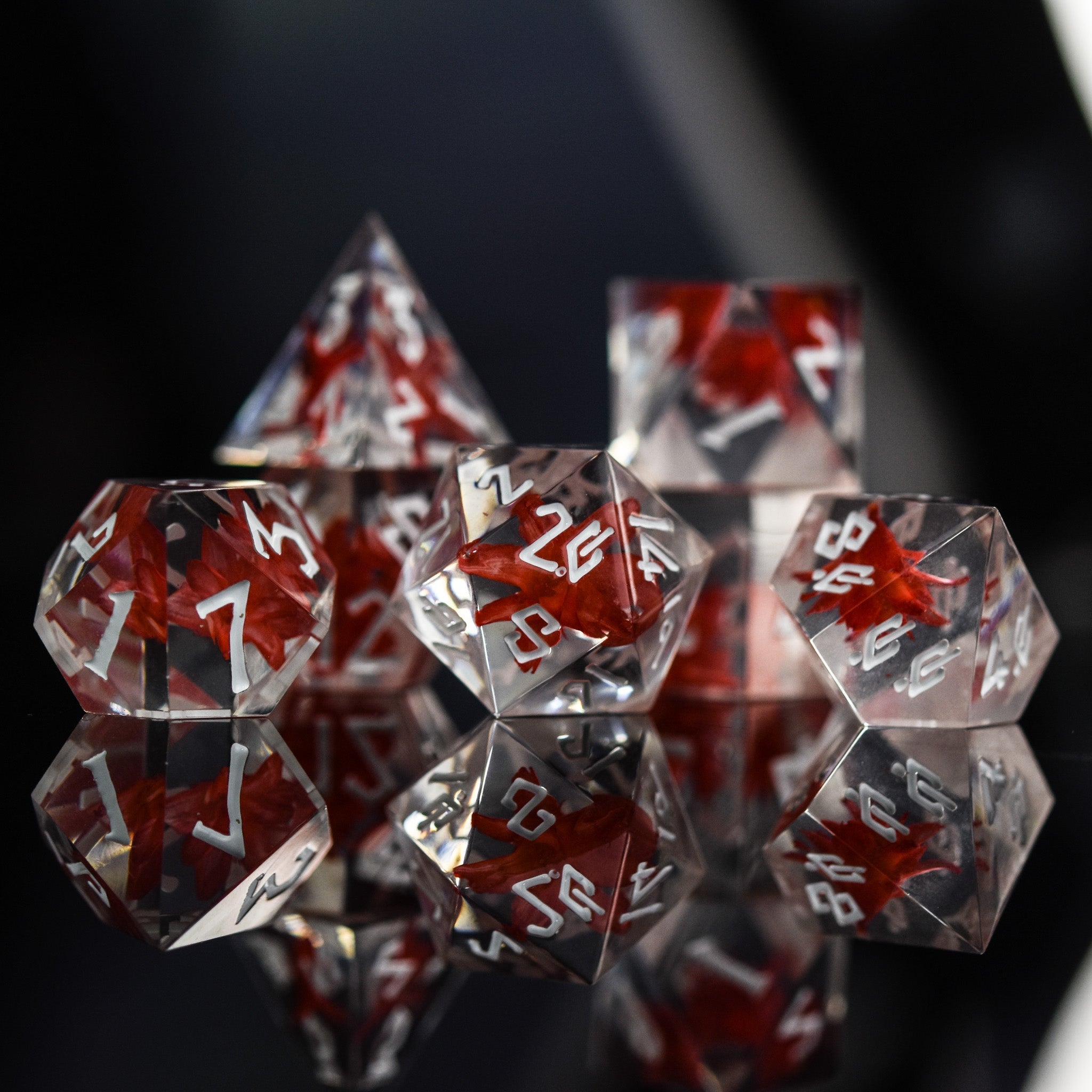 Corpse Lotus Sharp - Edged Resin Dice Set - Misty Mountain Gaming - 1