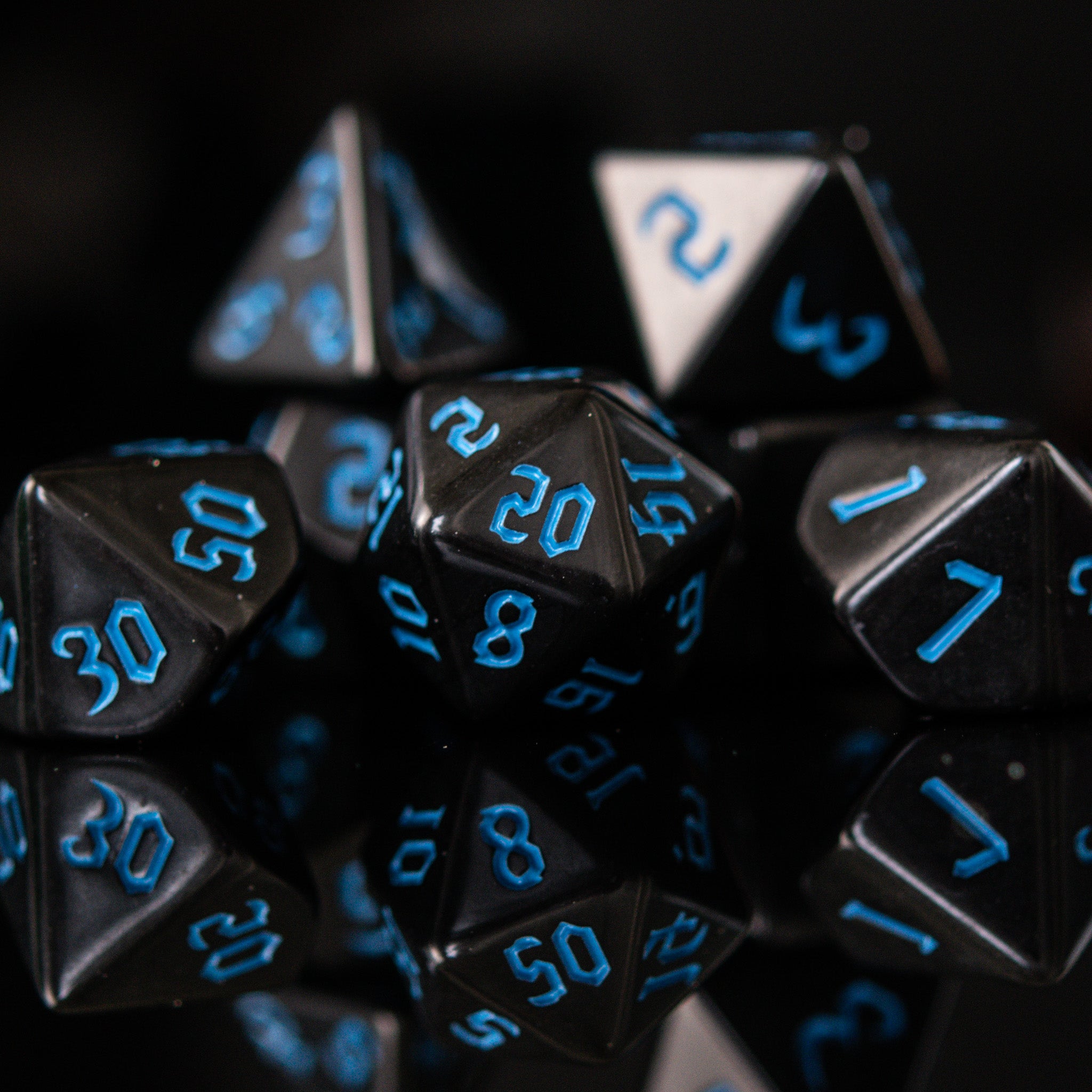 Dark Cathedral Blue Acrylic Dice Set - Misty Mountain Gaming - 2