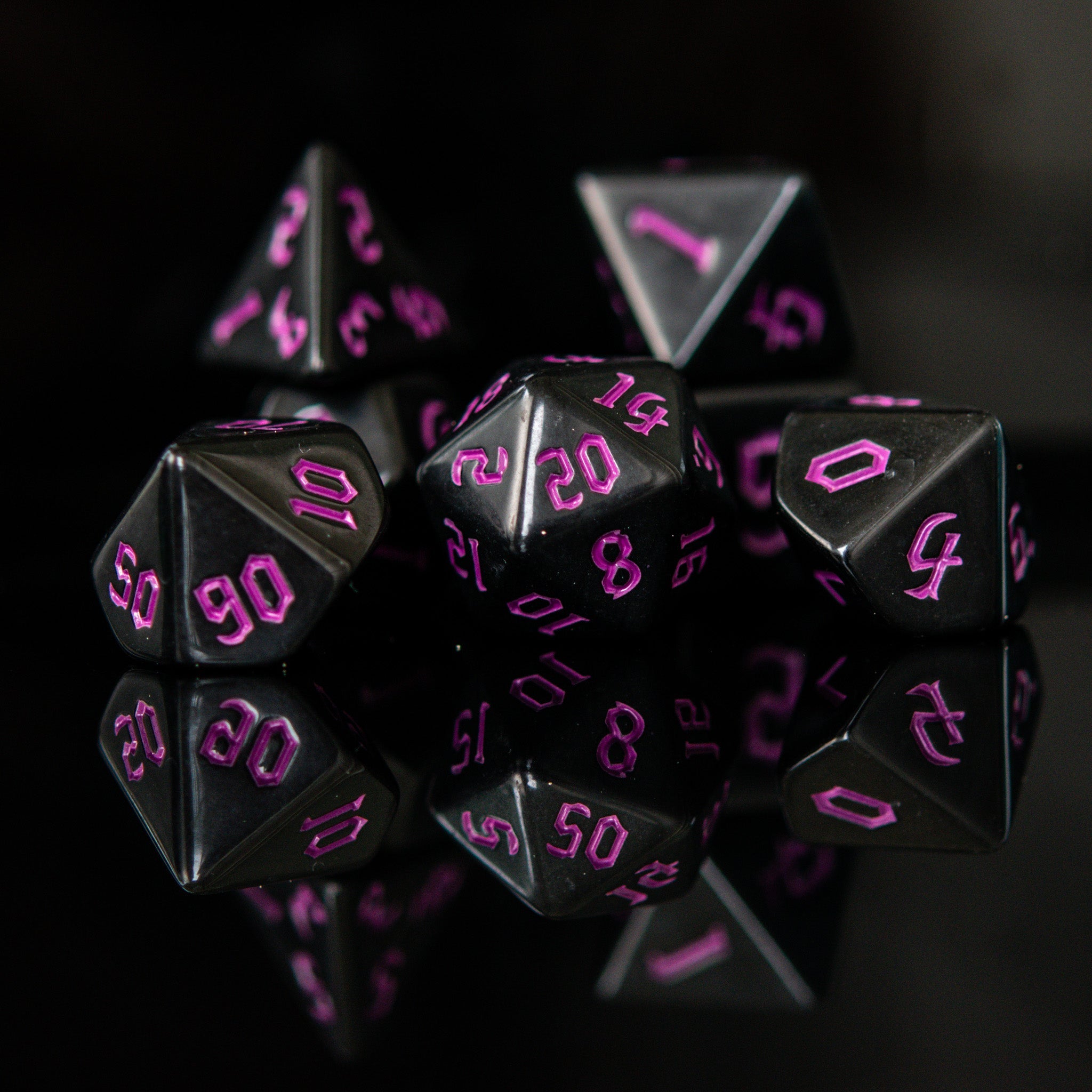 Dark Cathedral Purple Acrylic Dice Set - Misty Mountain Gaming - 1