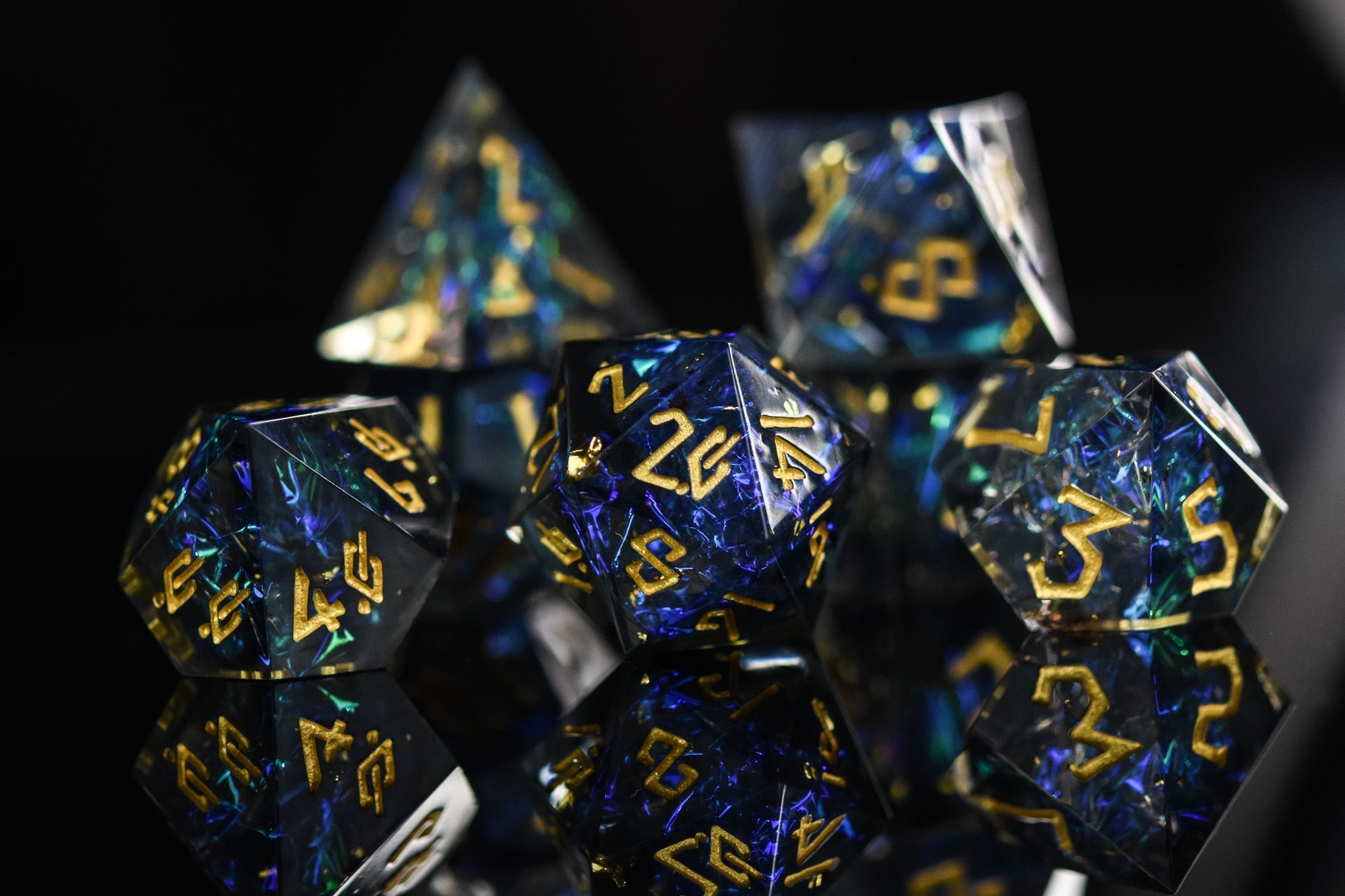 Dark Star Sharp - Edged Resin Dice Set - Misty Mountain Gaming - 3