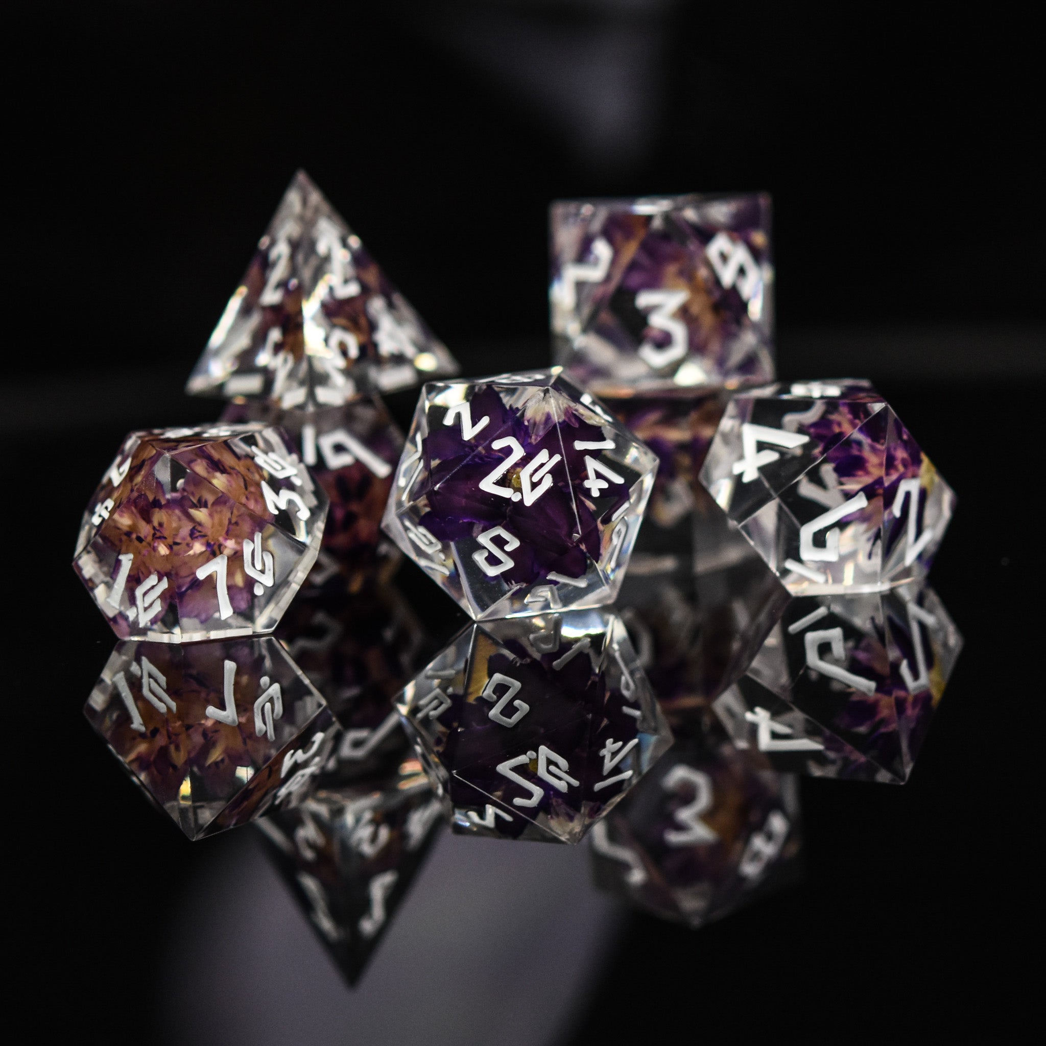 Death Blossom Sharp - Edged Resin Dice Set - Misty Mountain Gaming - 1