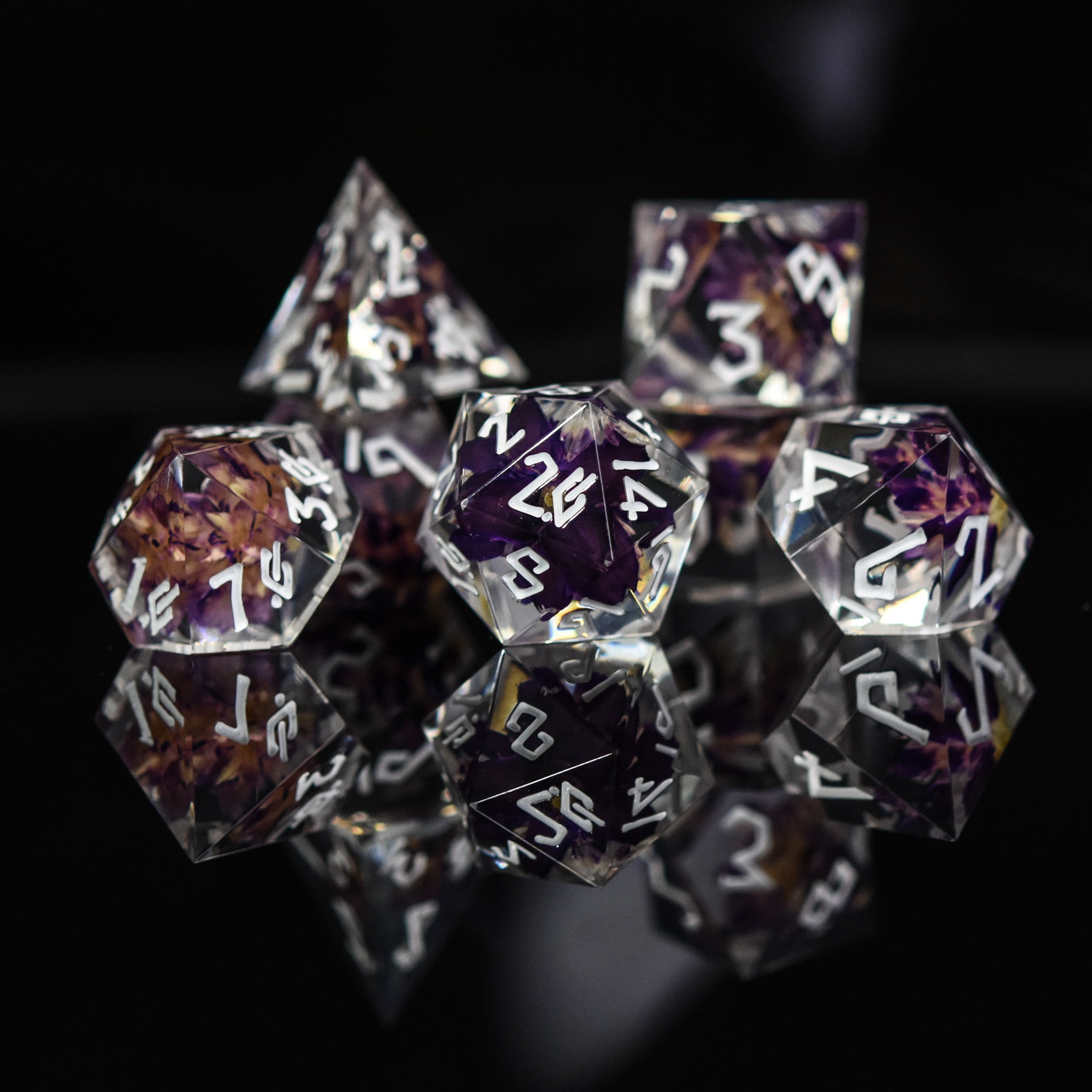 Death Blossom Sharp - Edged Resin Dice Set - Misty Mountain Gaming - 7