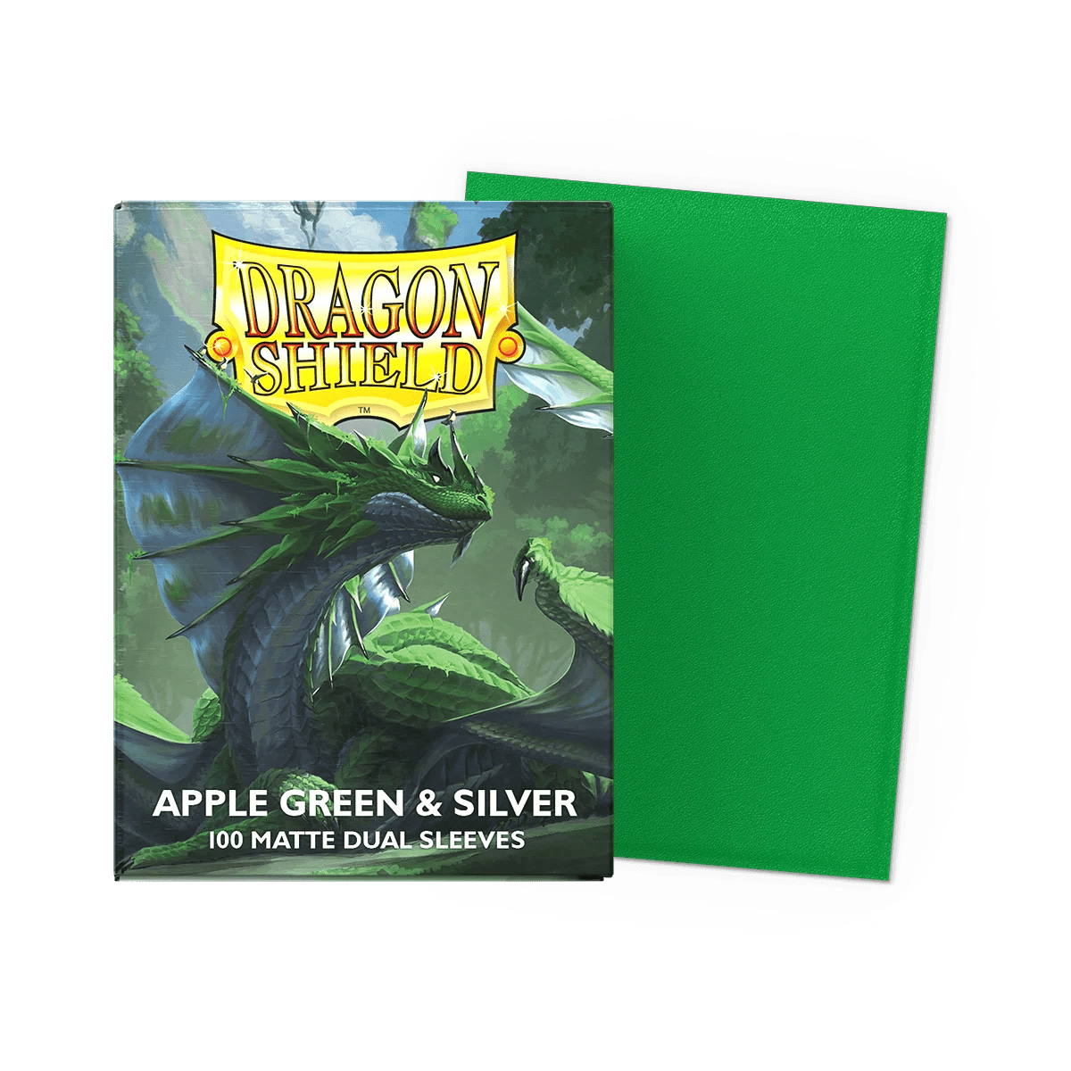 Dragon Shield Standard 100ct Sleeves, Apple Green and Silver Matte Dual - Arcane Tinmen - 1