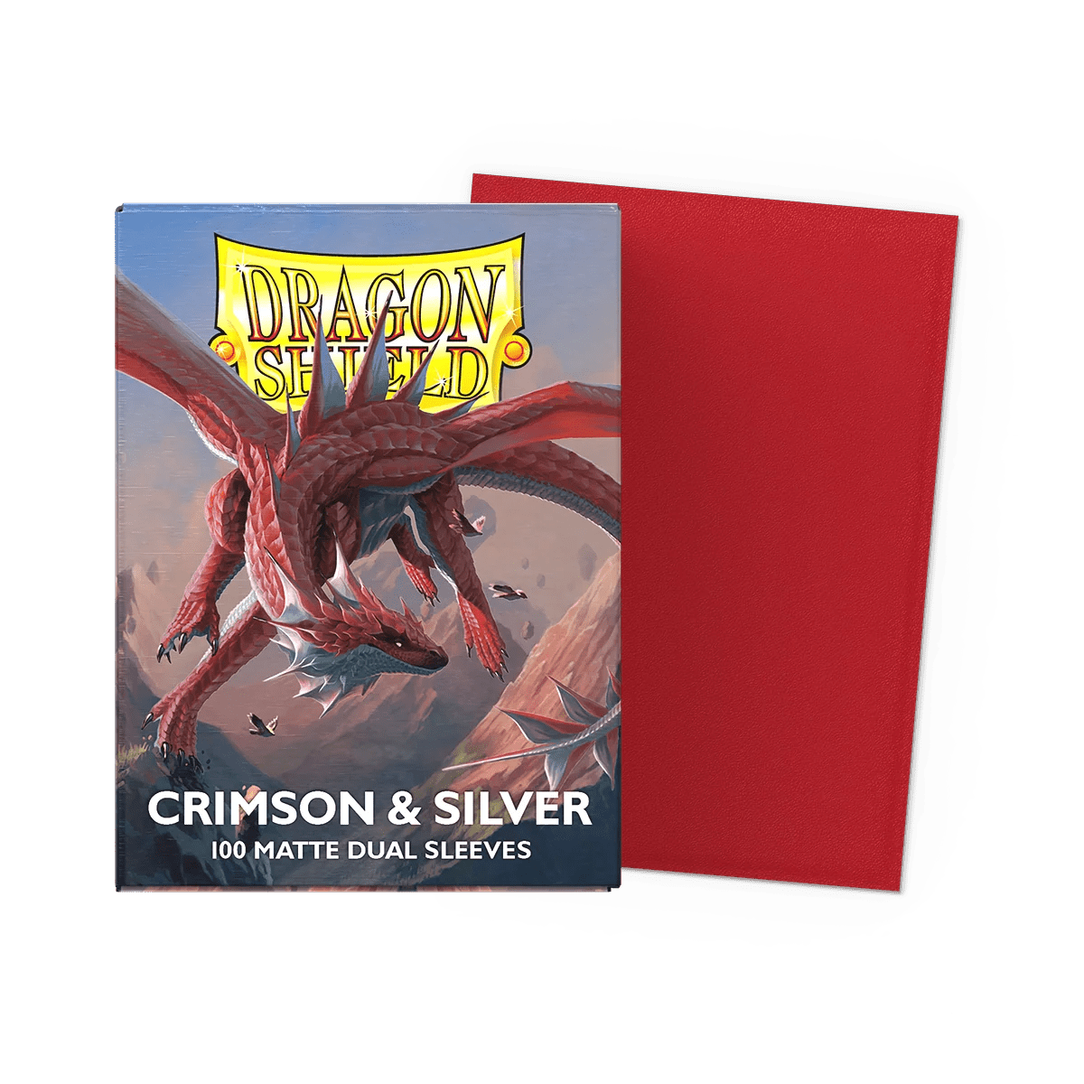Dragon Shield Standard 100ct Sleeves, Crimson Silver Dual Matte - Arcane Tinmen - 1