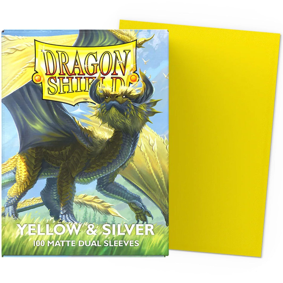 Dragon Shield Standard 100ct Sleeves, Yellow and Silver Dual Matte - Arcane Tinmen - 1