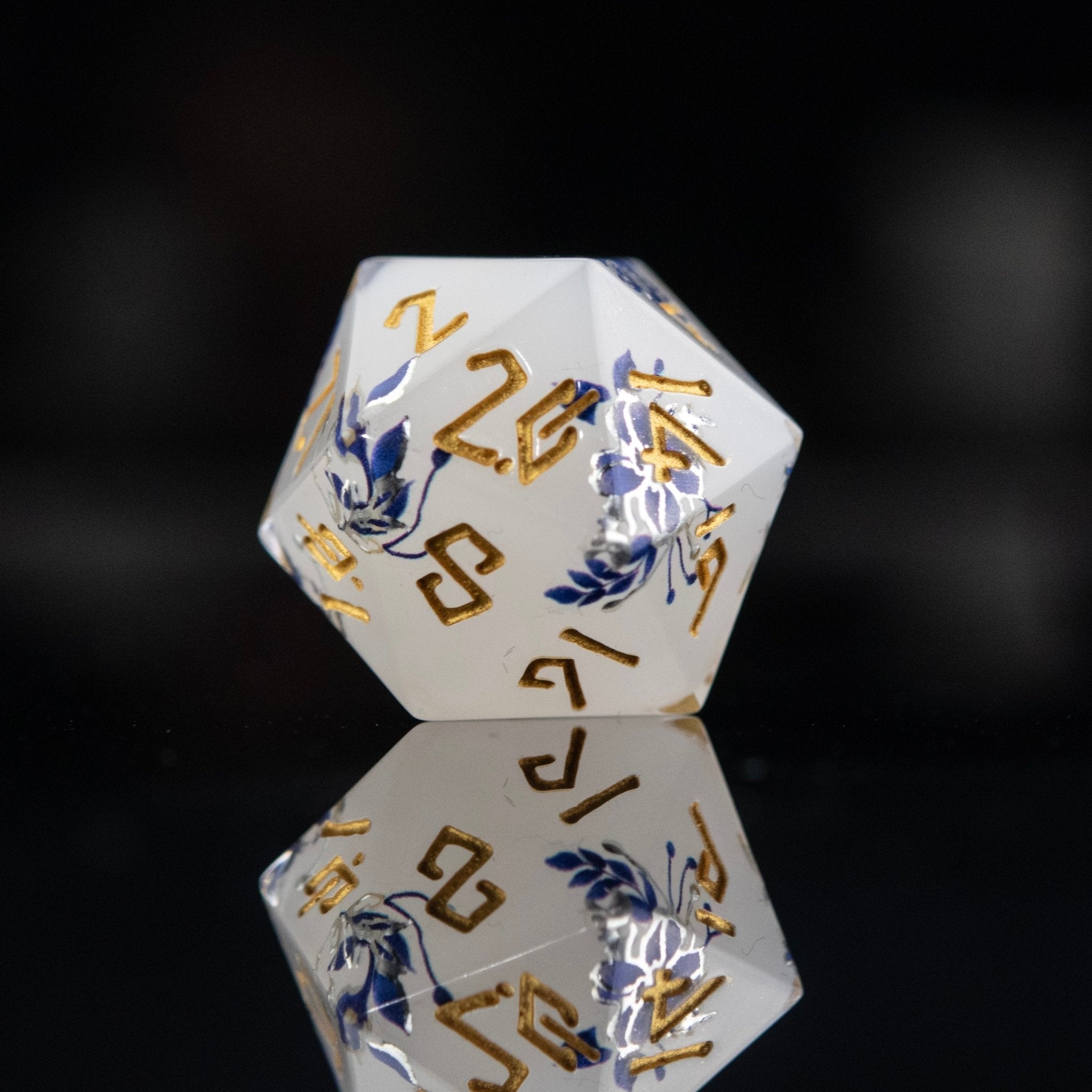 Earl Grey Lavender Sharp - Edged Resin Dice Set - Misty Mountain Gaming - 3