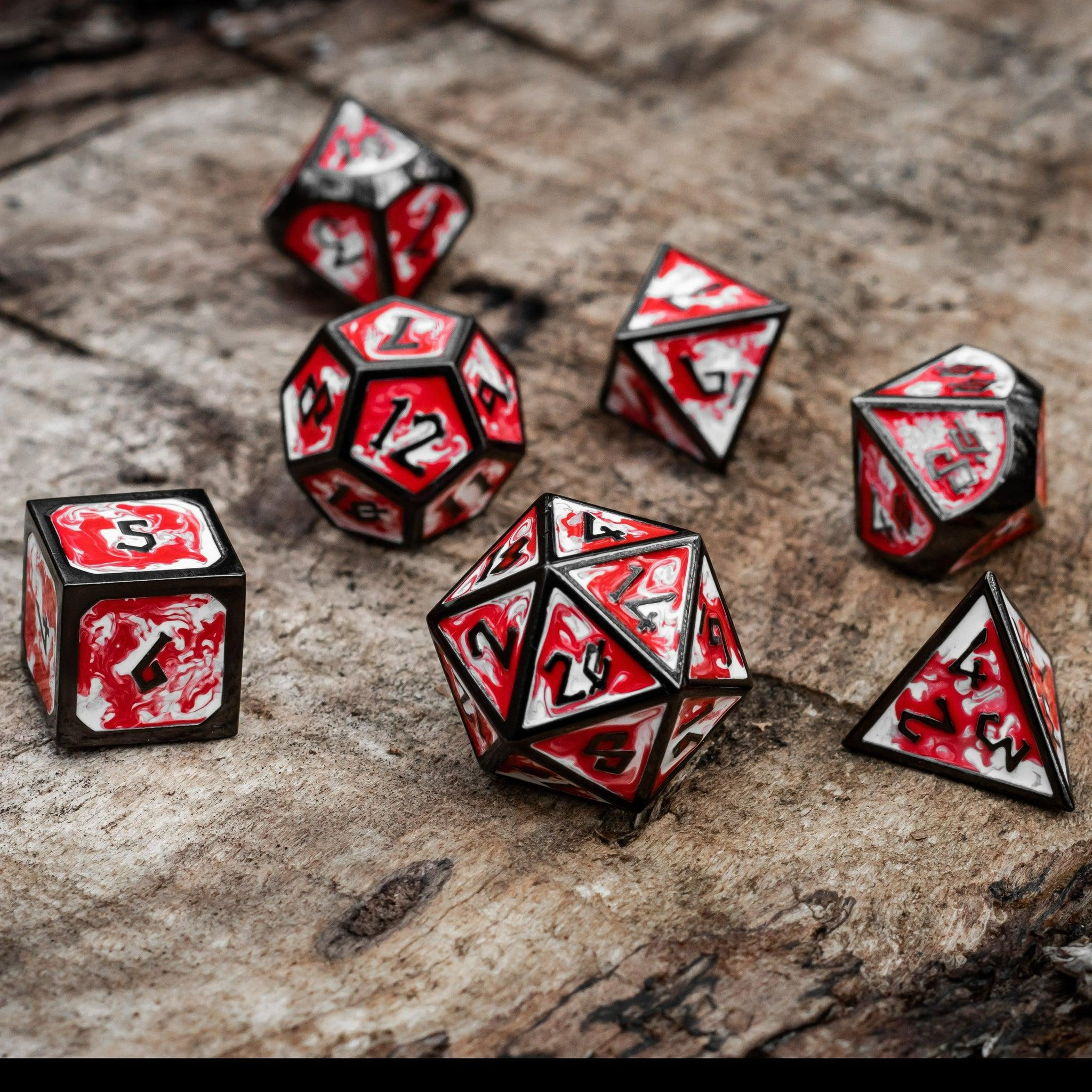 Elder Runes Blood Chalice Metal Dice Set - Misty Mountain Gaming - 1