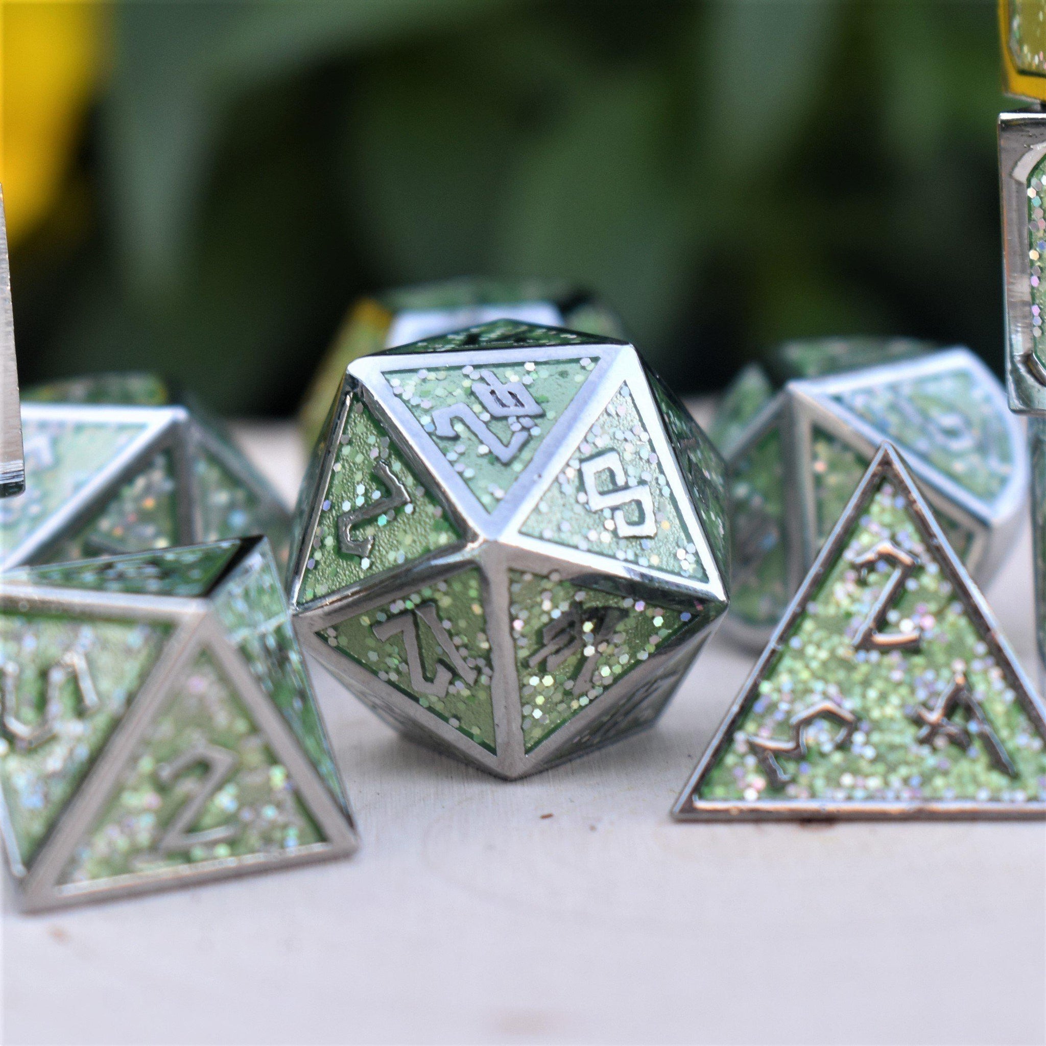 Elder Runes Fairie's Meadow Metal Dice Set - Misty Mountain Gaming - 1