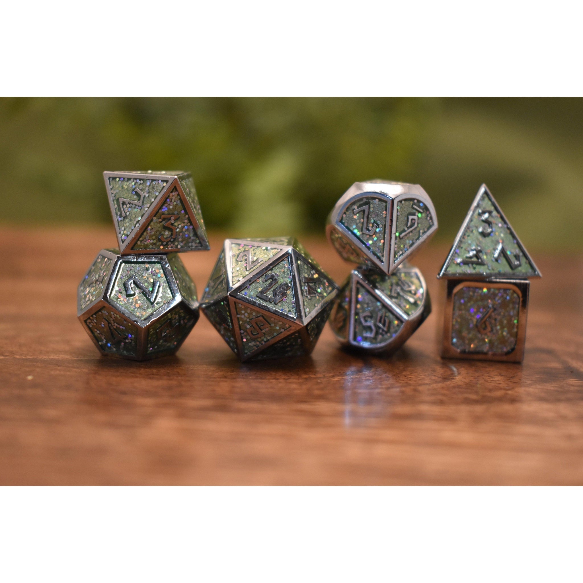 Elder Runes Fairie's Meadow Metal Dice Set - Misty Mountain Gaming - 2