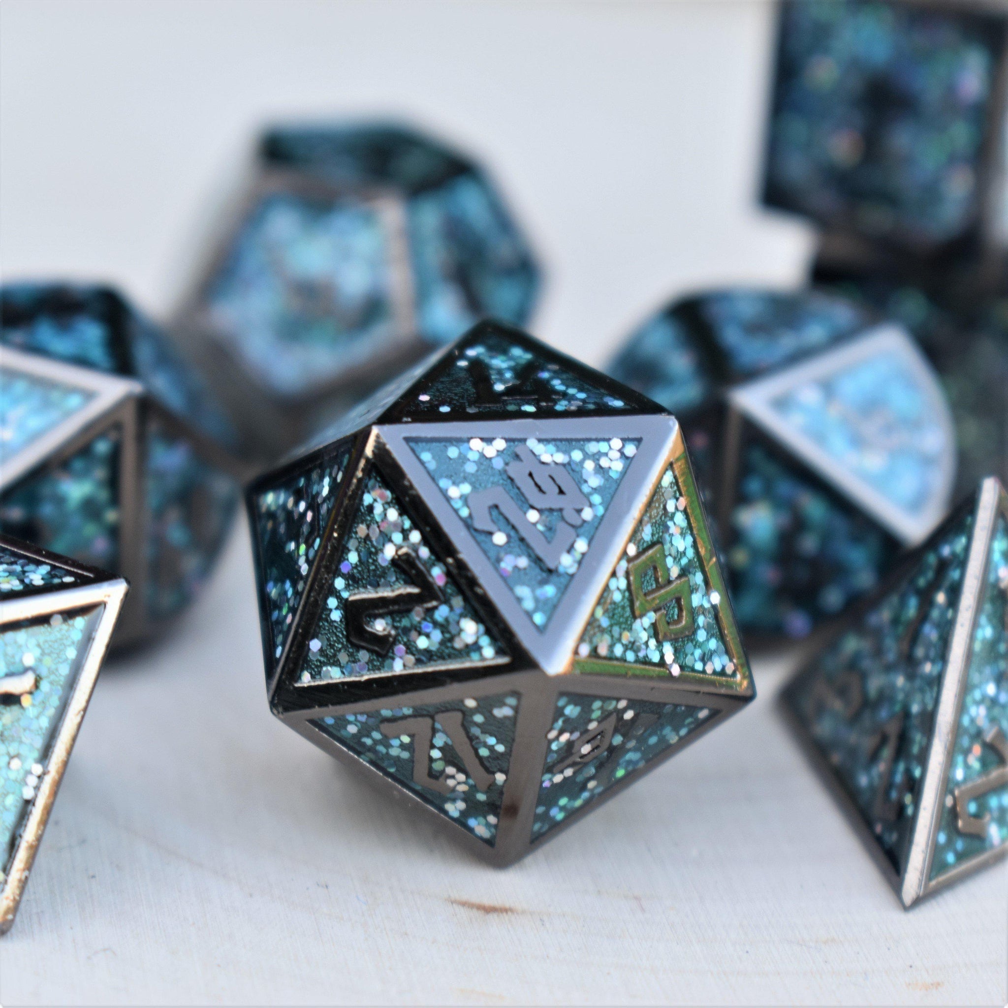 Elder Runes Midnight Dance Metal Dice Set - Misty Mountain Gaming - 2