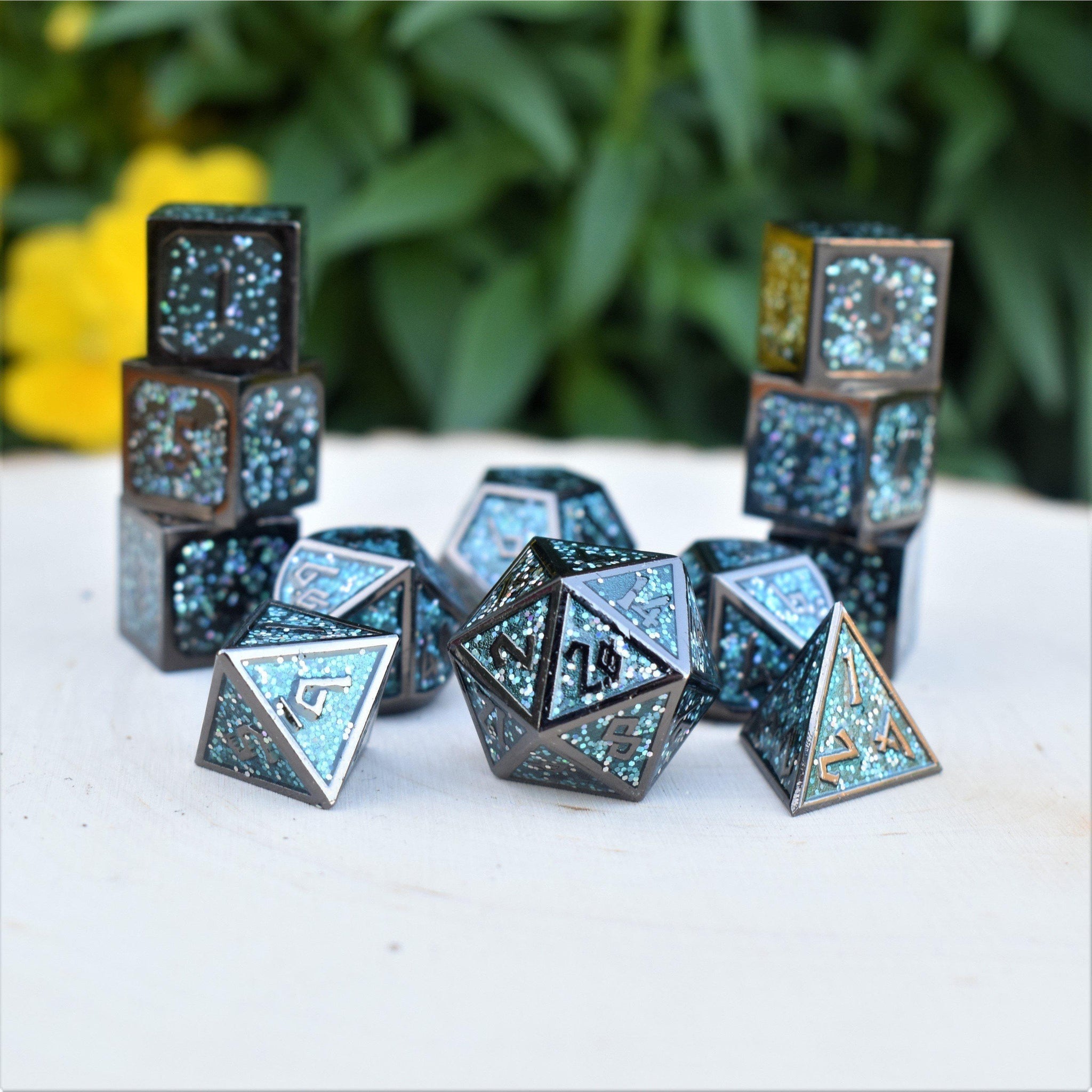 Elder Runes Midnight Dance Metal Dice Set - Misty Mountain Gaming - 1