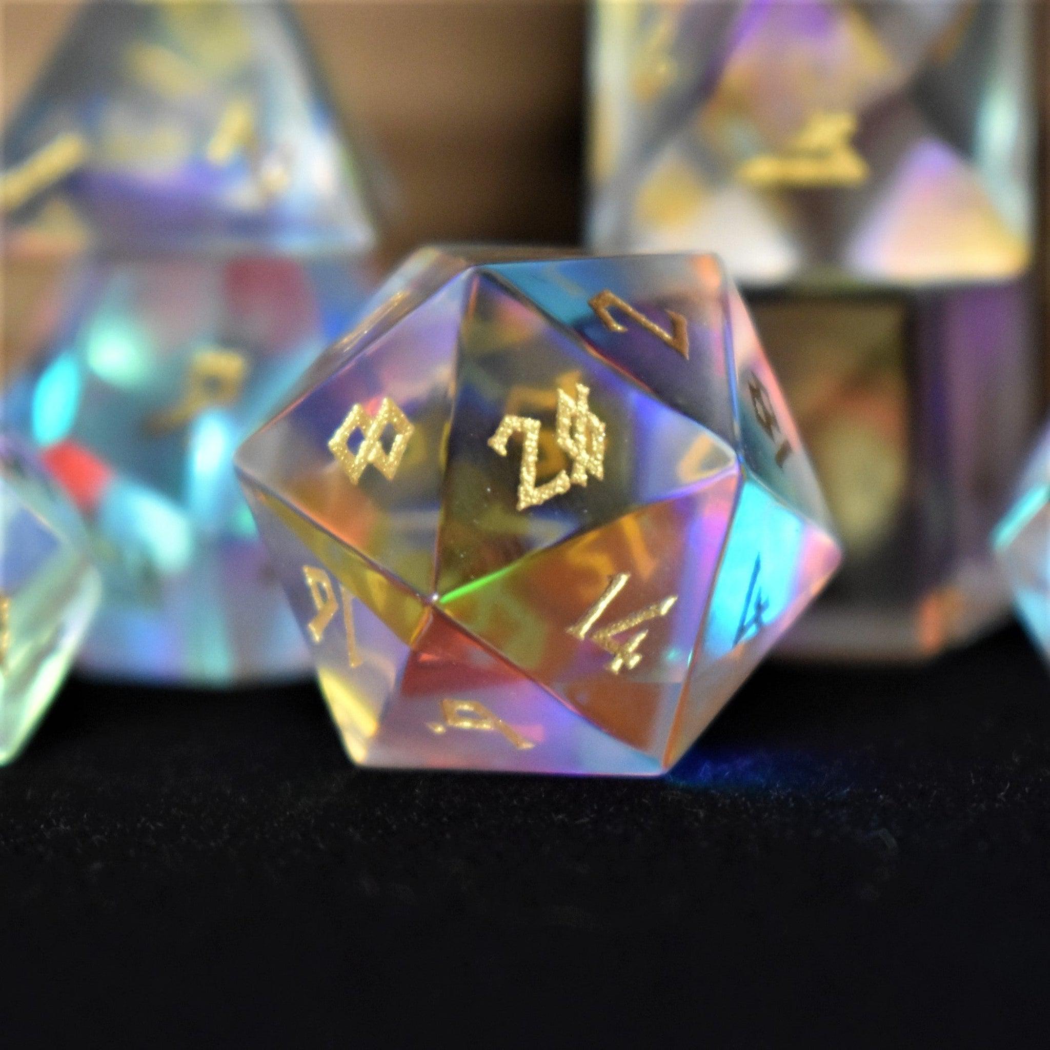 Elder Runes Prism Glass Dice Set - Misty Mountain Gaming - 3