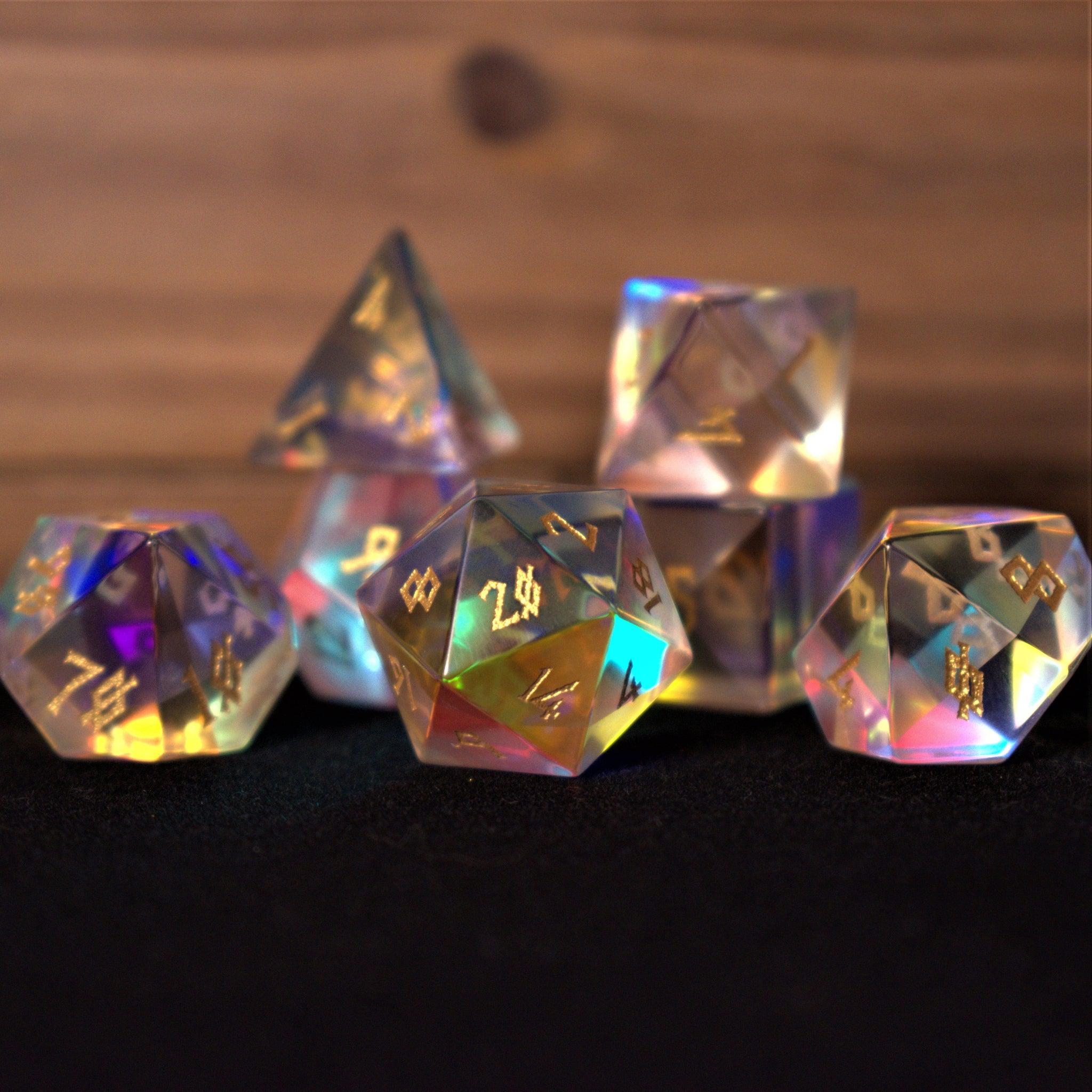 Elder Runes Prism Glass Dice Set - Misty Mountain Gaming - 1