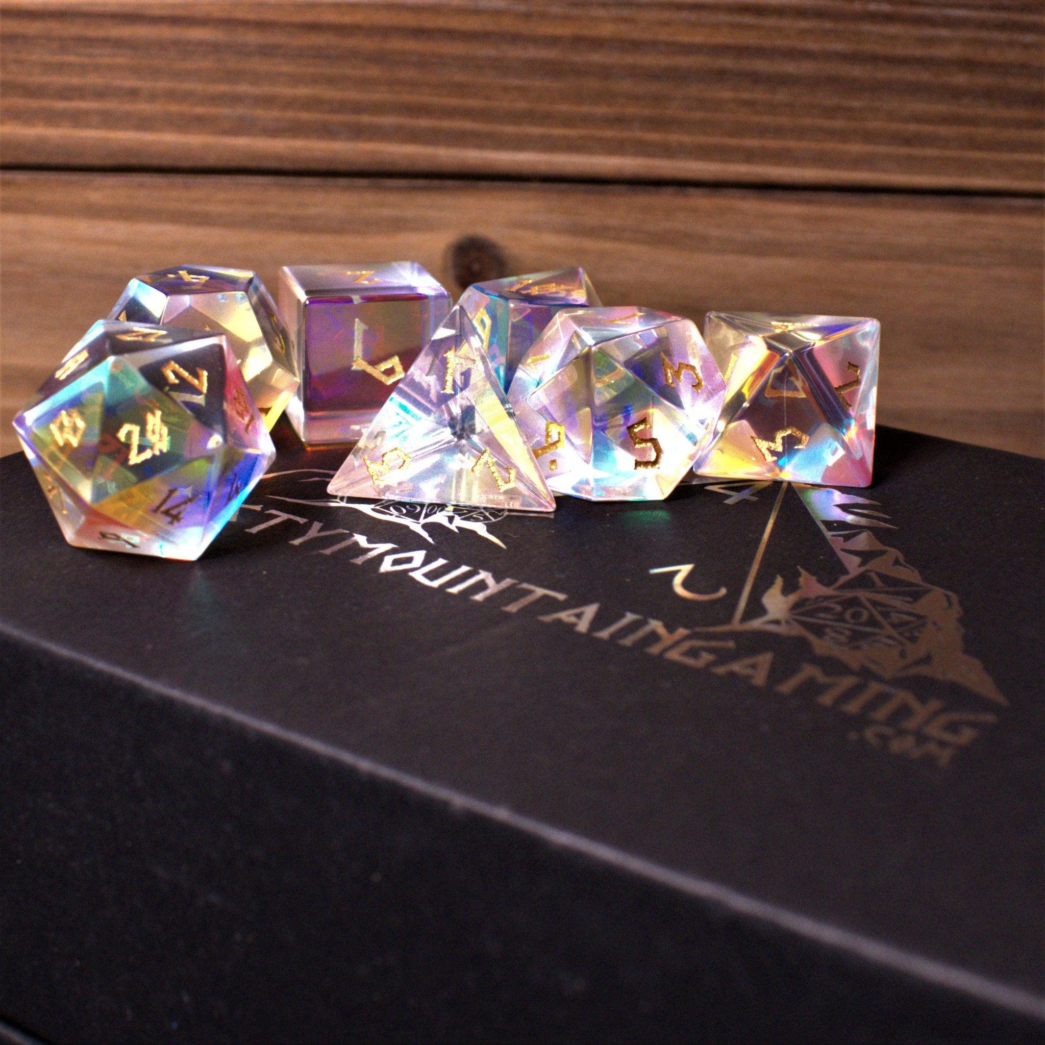 Elder Runes Prism Glass Dice Set - Misty Mountain Gaming - 4