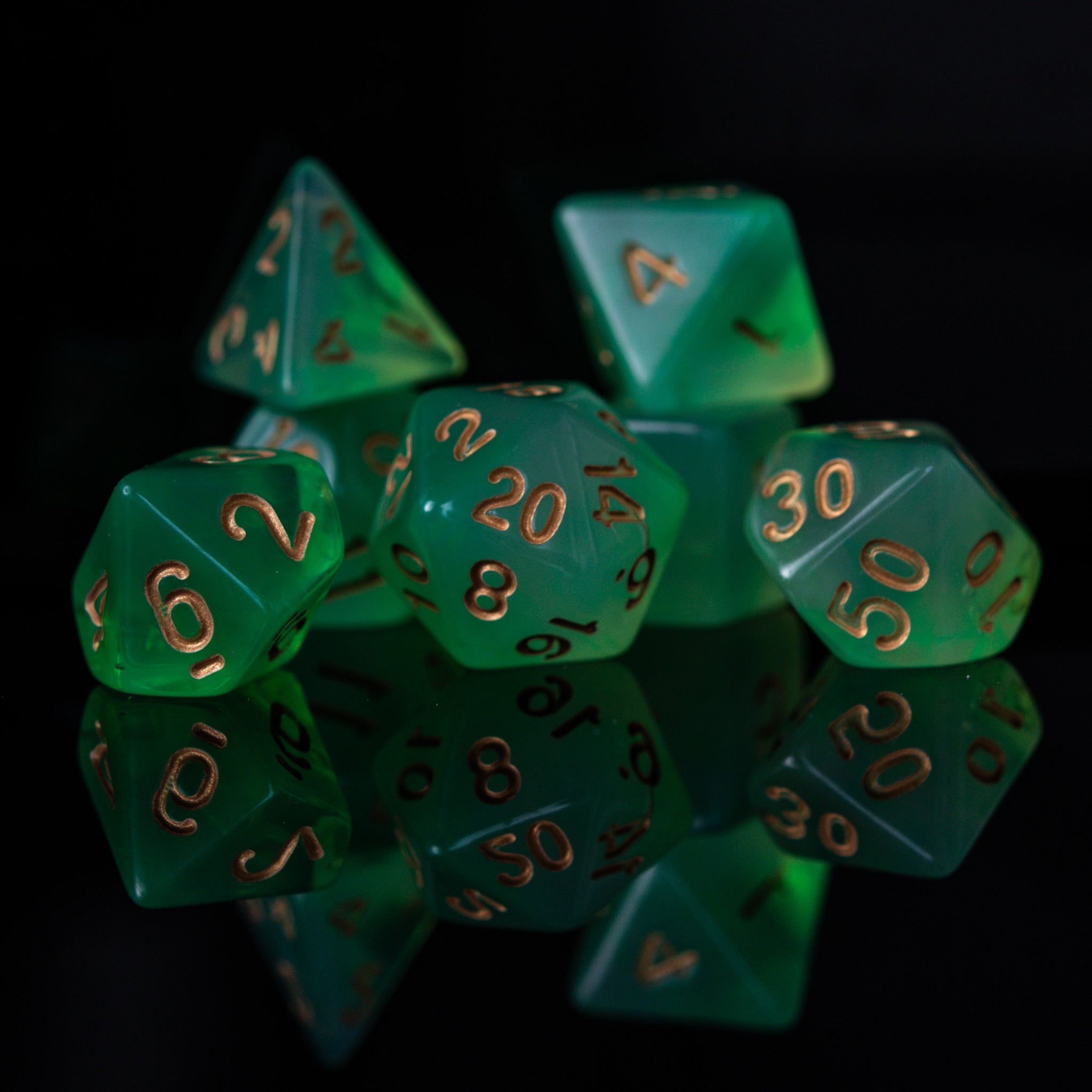 Elixir of Zombification Acrylic Dice Set - Misty Mountain Gaming - 1