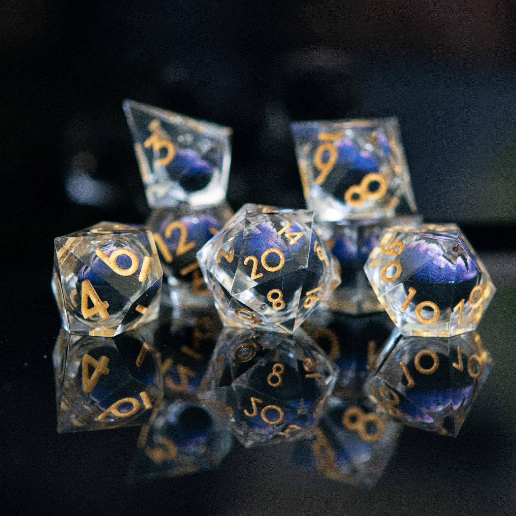 Enchanted Dragon Eye Liquid Core Dice Set - Misty Mountain Gaming - 1