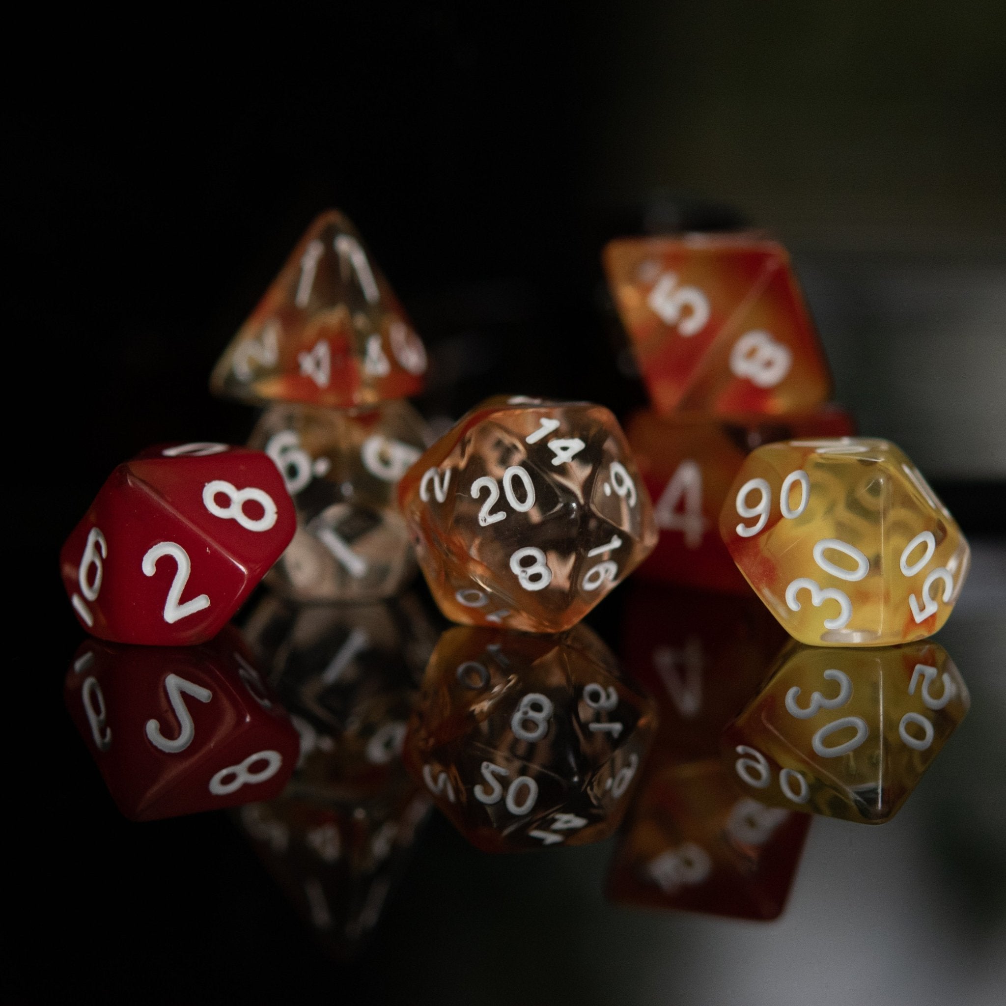 Eternal Flame Acrylic Dice Set - Misty Mountain Gaming - 2