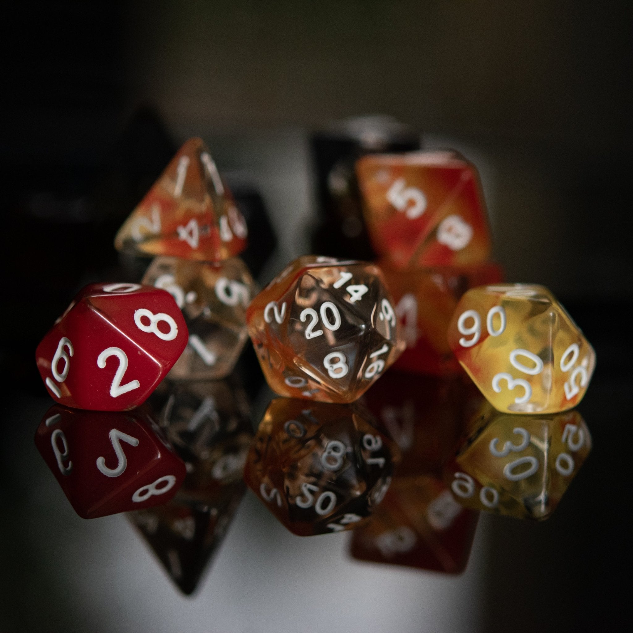 Eternal Flame Acrylic Dice Set - Misty Mountain Gaming - 1