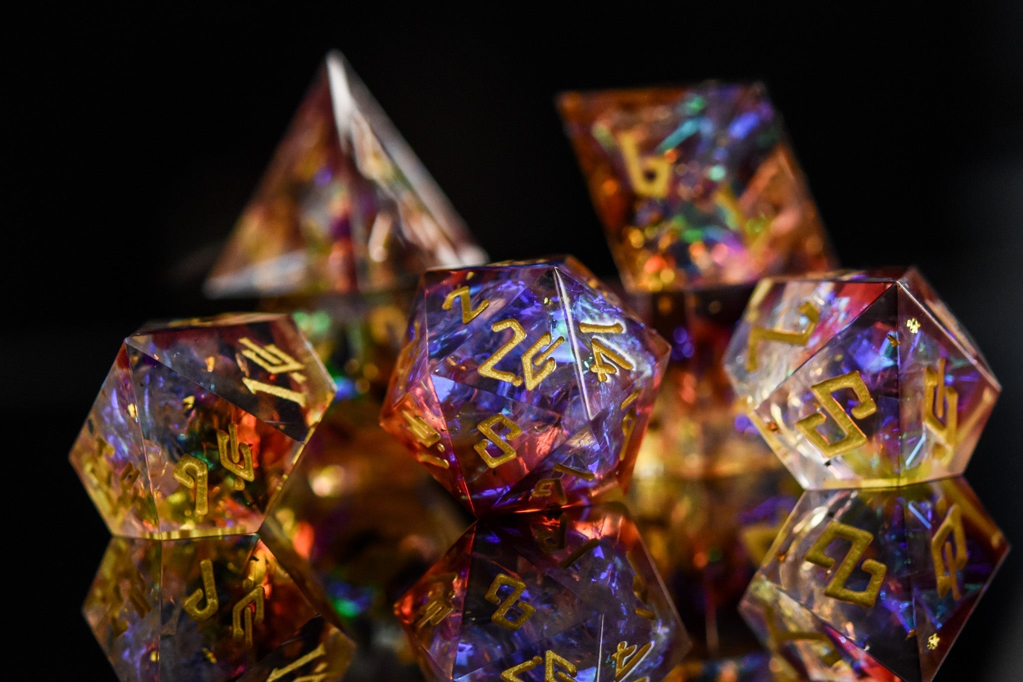 Ethereal Light Sharp - Edged Resin Dice Set - Misty Mountain Gaming - 3