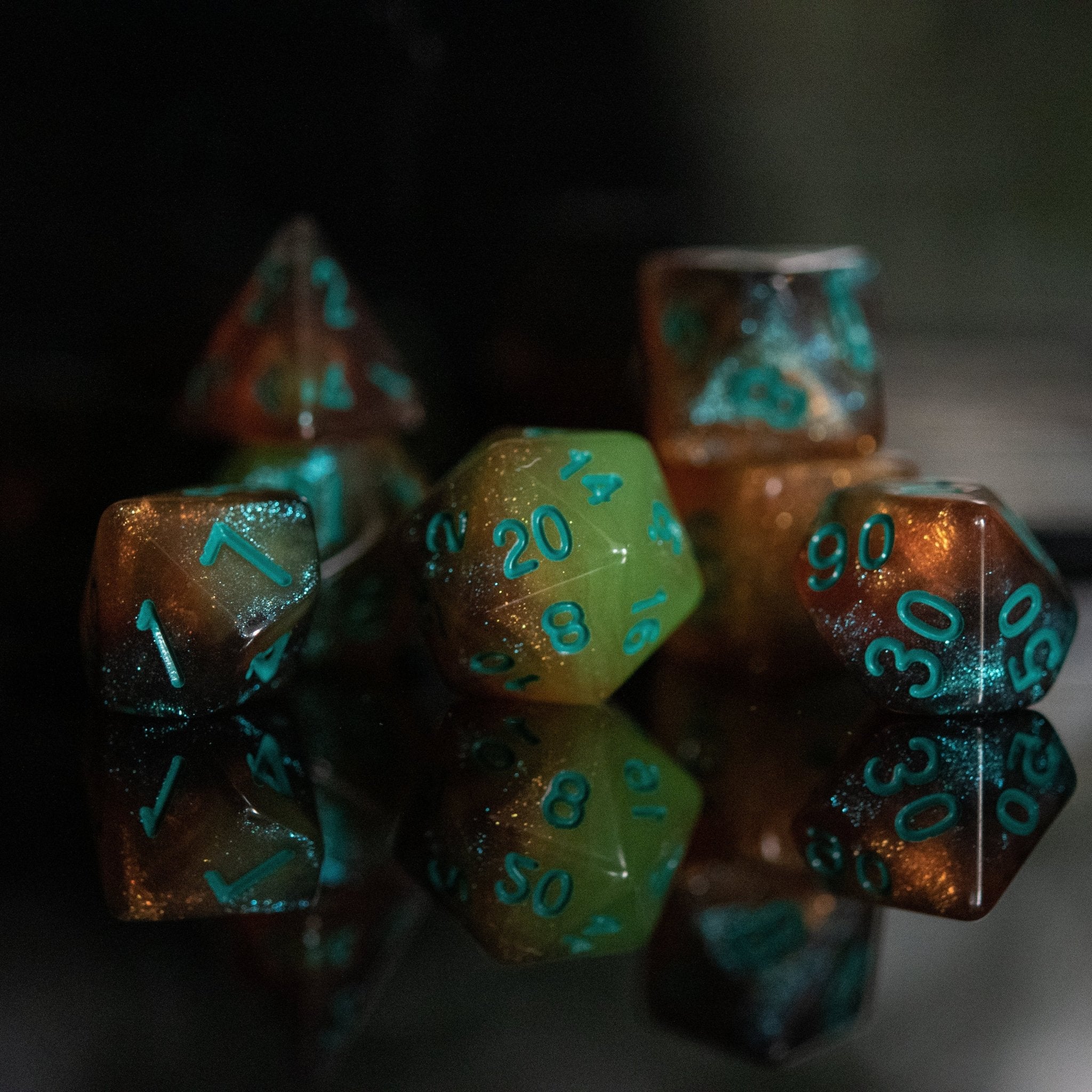 Extraterrestrial Acrylic Dice Set - Misty Mountain Gaming - 3