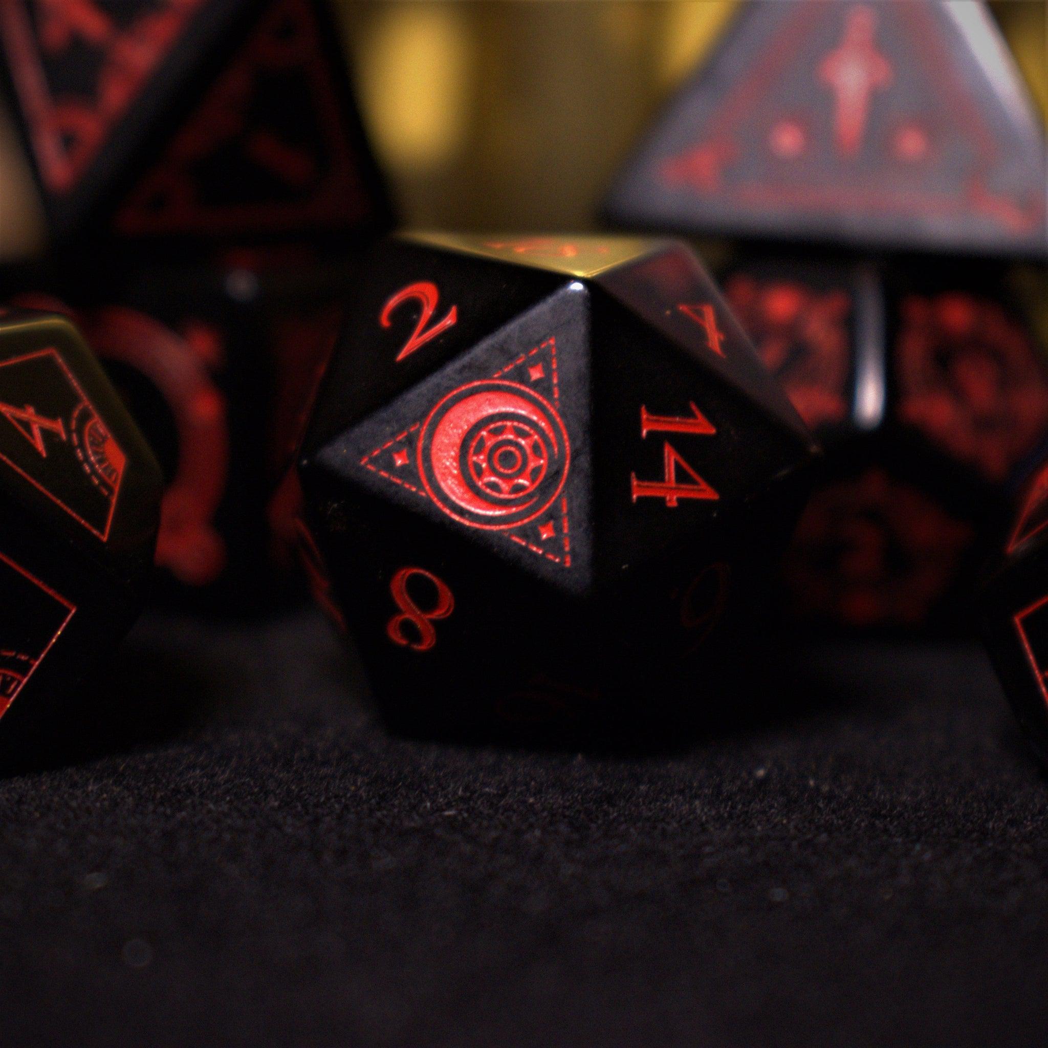 Fabled Mark - Obsidian Stone Dice Set - Misty Mountain Gaming - 2