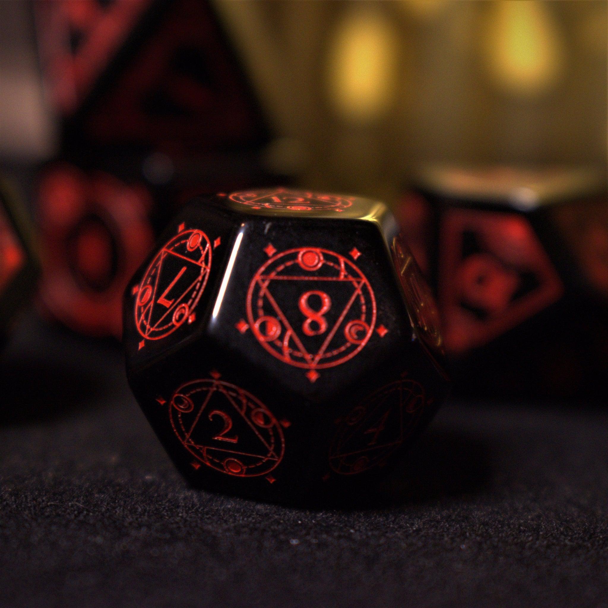 Fabled Mark - Obsidian Stone Dice Set - Misty Mountain Gaming - 5