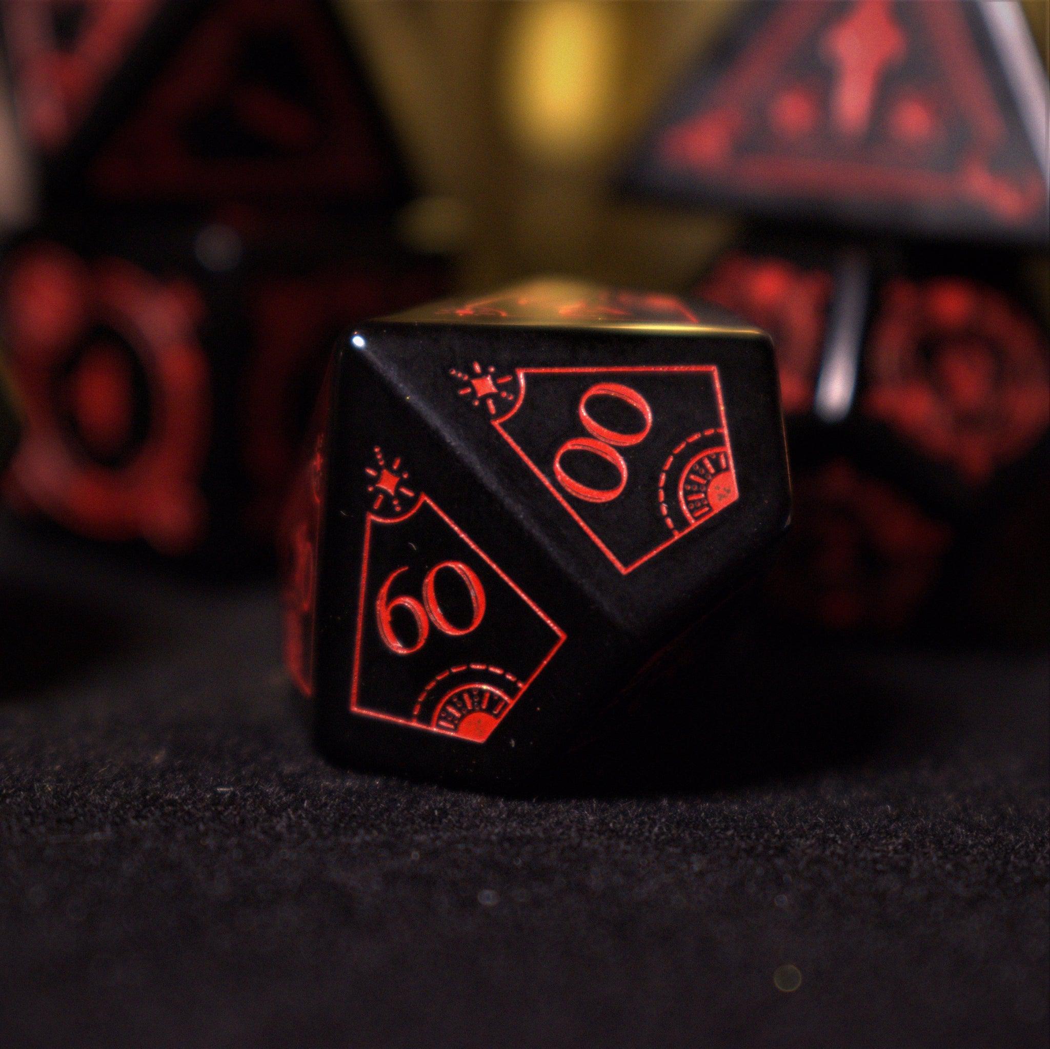 Fabled Mark - Obsidian Stone Dice Set - Misty Mountain Gaming - 3