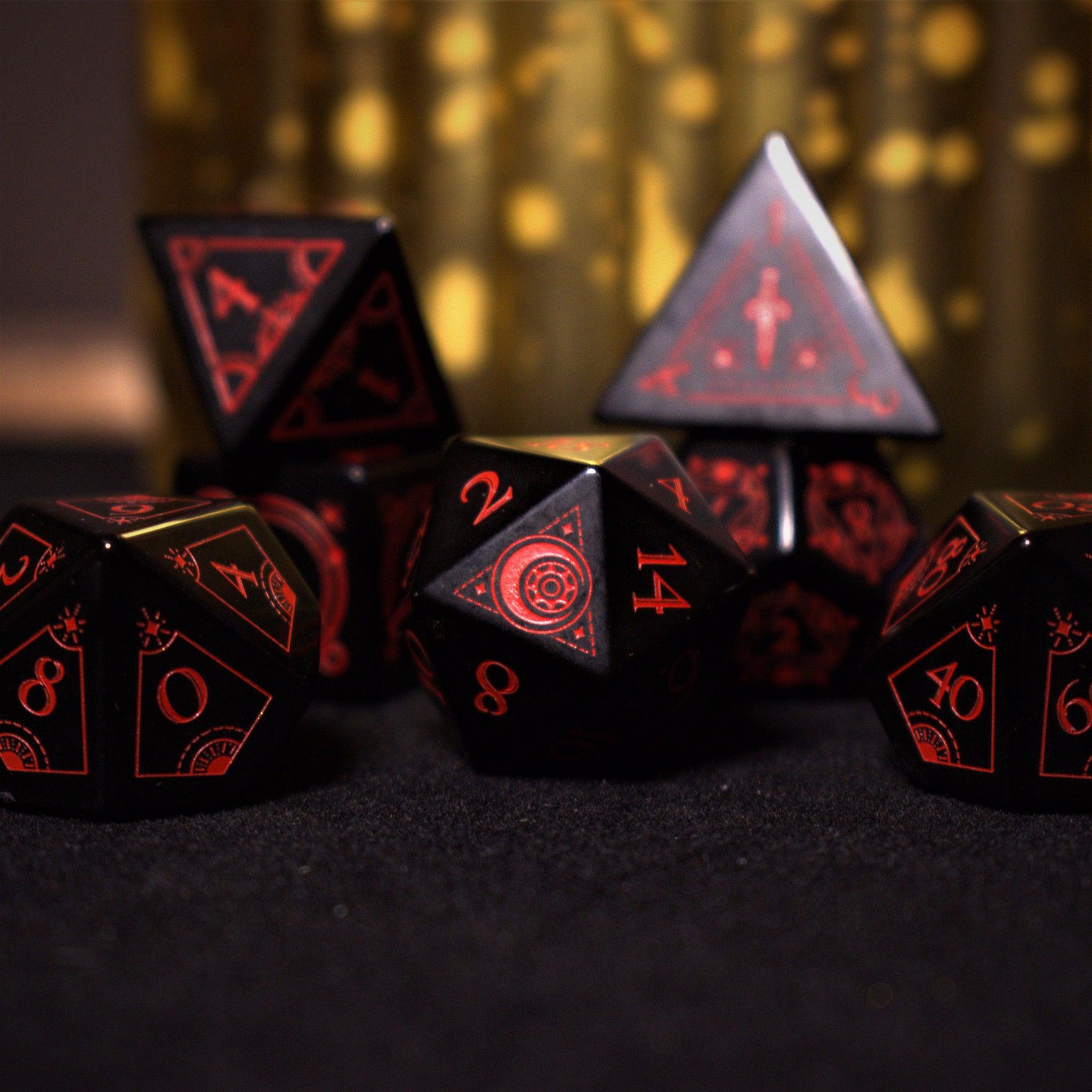 Fabled Mark - Obsidian Stone Dice Set - Misty Mountain Gaming - 1