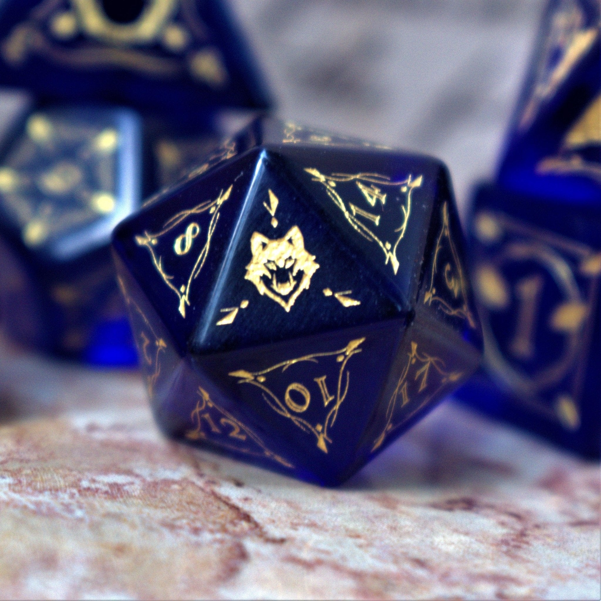 Fangs of Winter Blue Glass Dice Set - Misty Mountain Gaming - 2