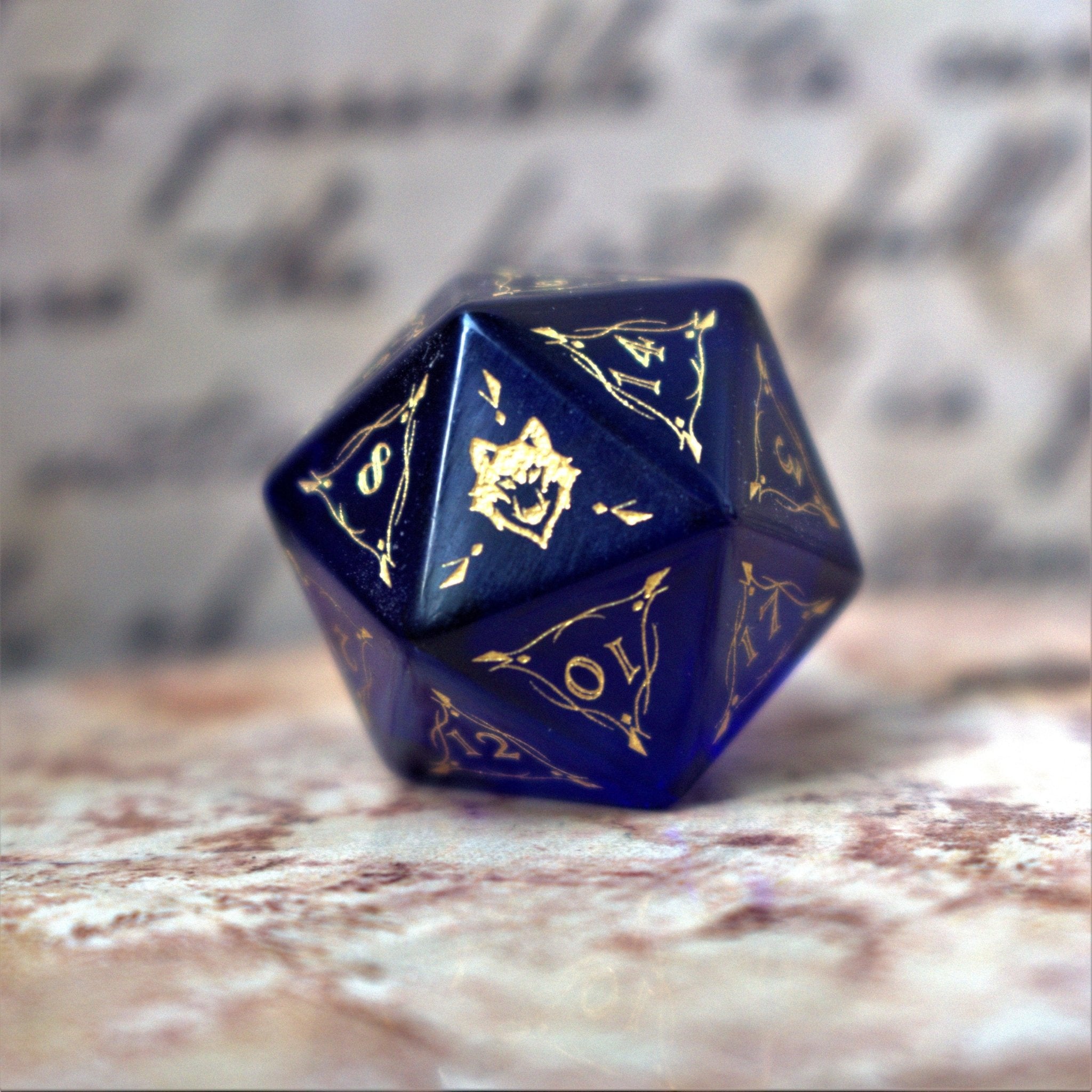 Fangs of Winter Blue Glass Dice Set - Misty Mountain Gaming - 6