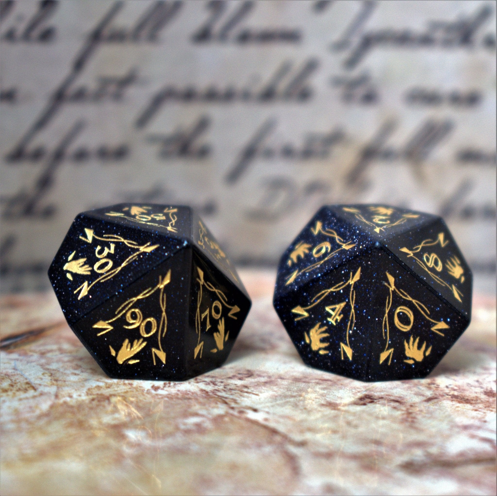 Fangs of Winter Blue Sandstone Stone Dice Set - Misty Mountain Gaming - 5