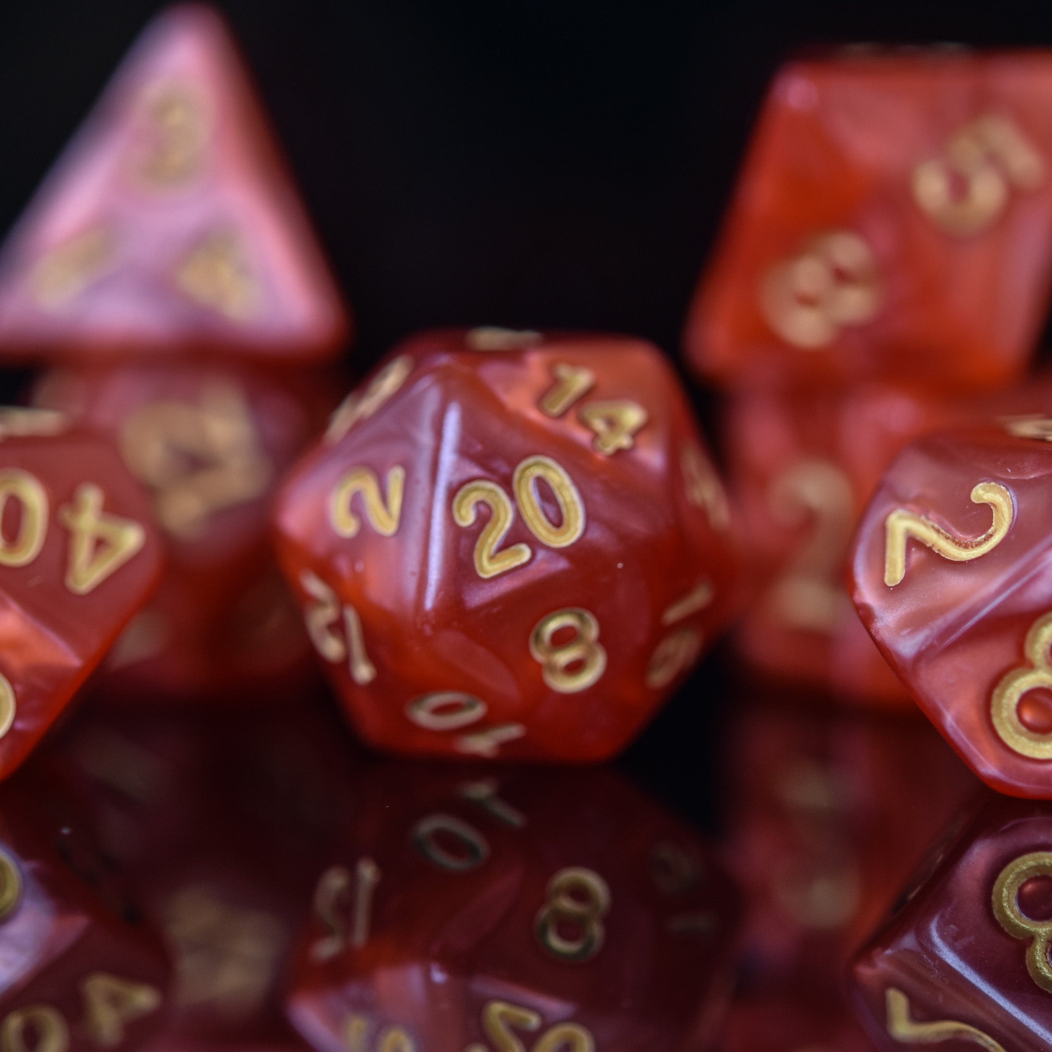 Fire Pearl Acrylic Dice Set - Misty Mountain Gaming - 3