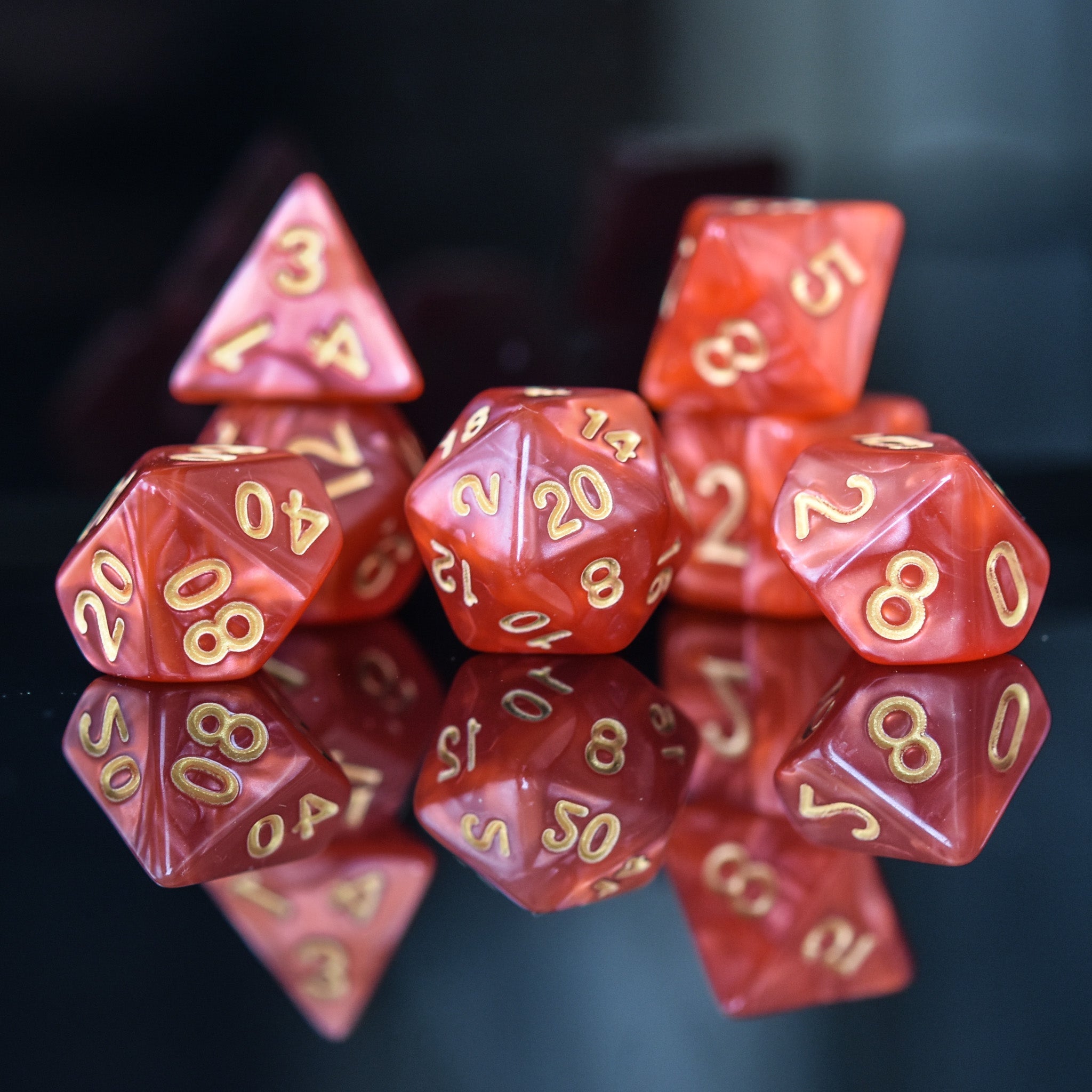 Fire Pearl Acrylic Dice Set - Misty Mountain Gaming - 1