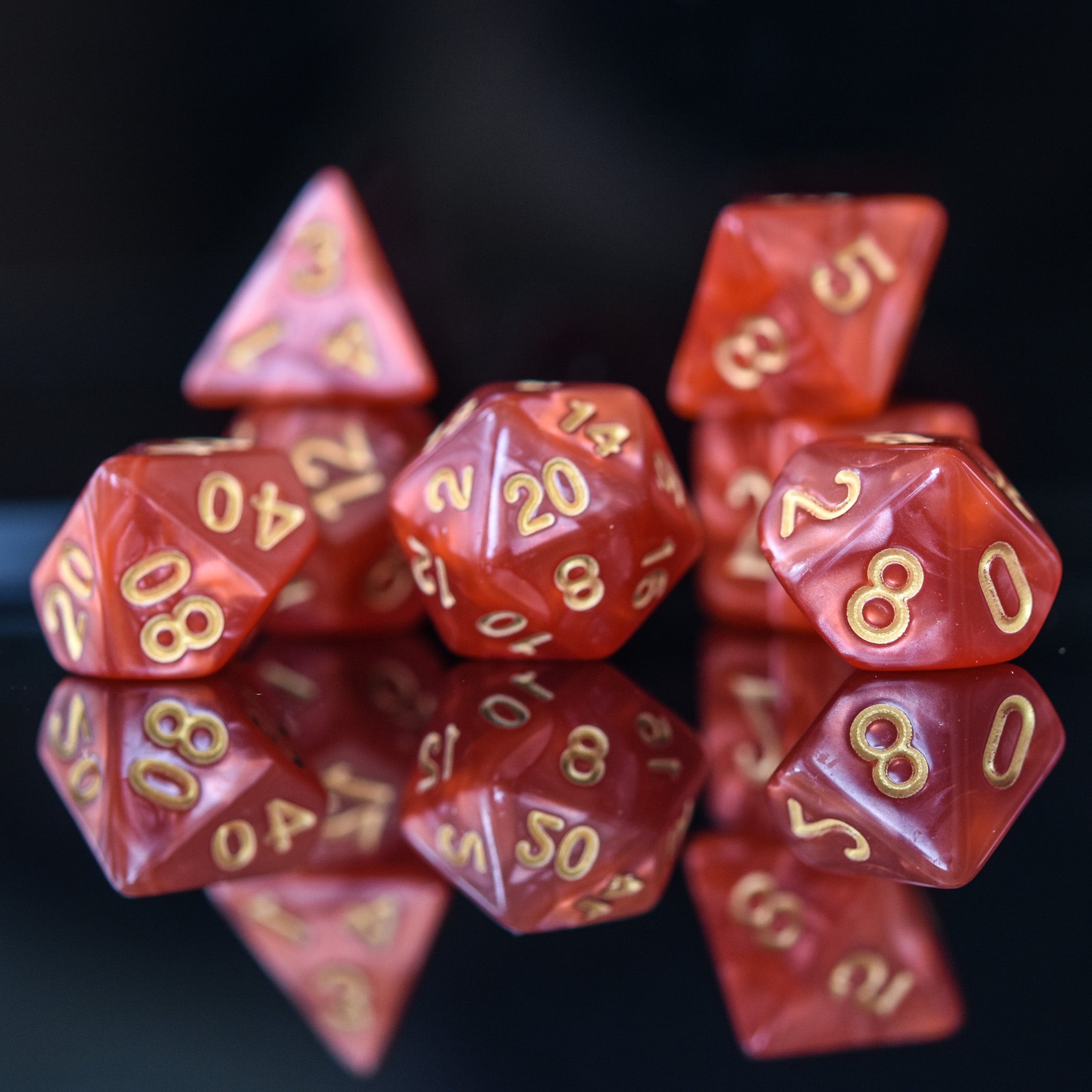 Fire Pearl Acrylic Dice Set - Misty Mountain Gaming - 2