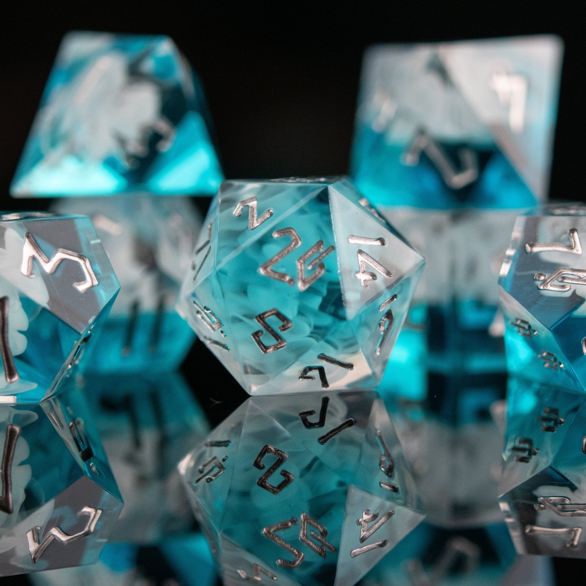 Fog Cloud Sharp - Edged Resin Dice Set - Misty Mountain Gaming - 2