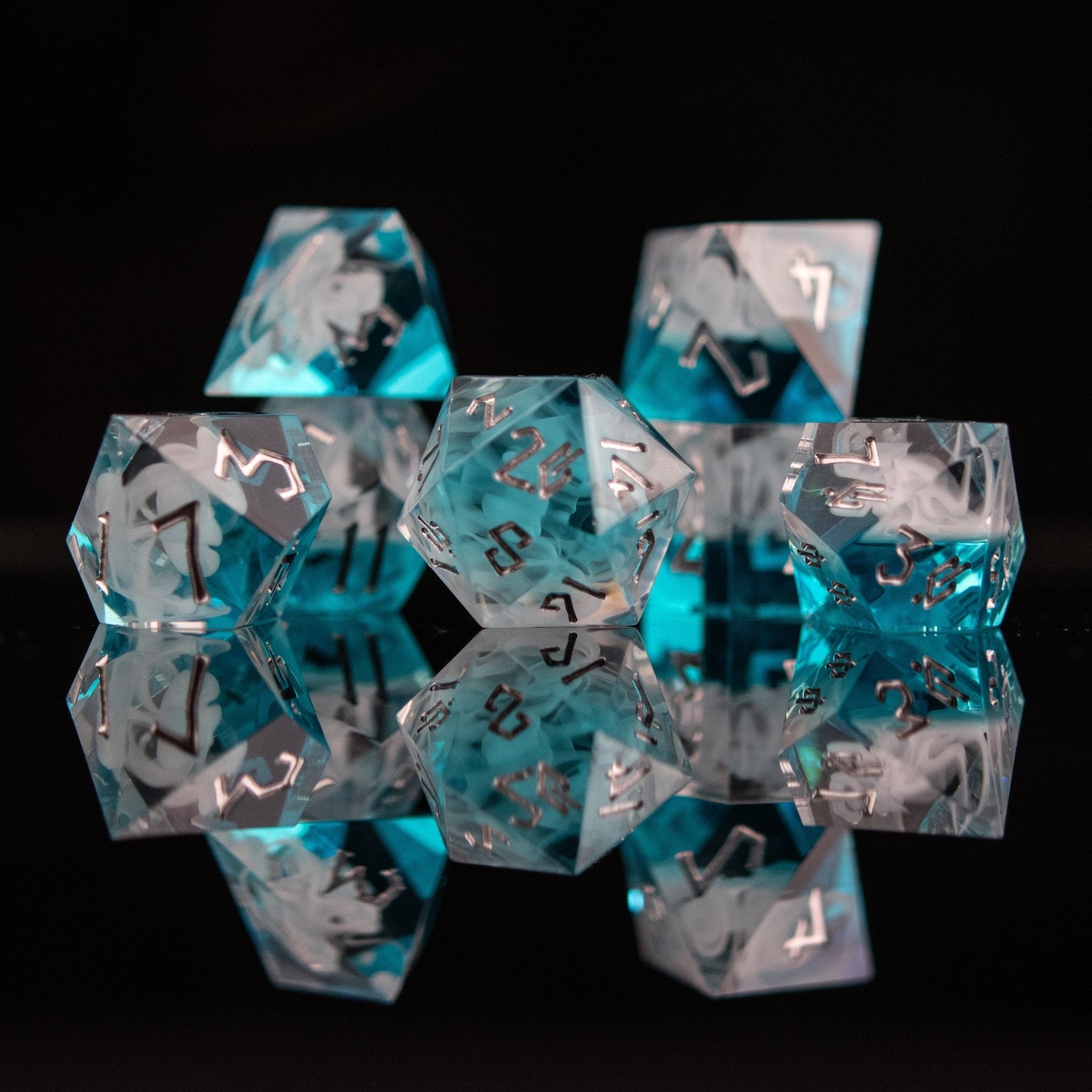 Fog Cloud Sharp - Edged Resin Dice Set - Misty Mountain Gaming - 1