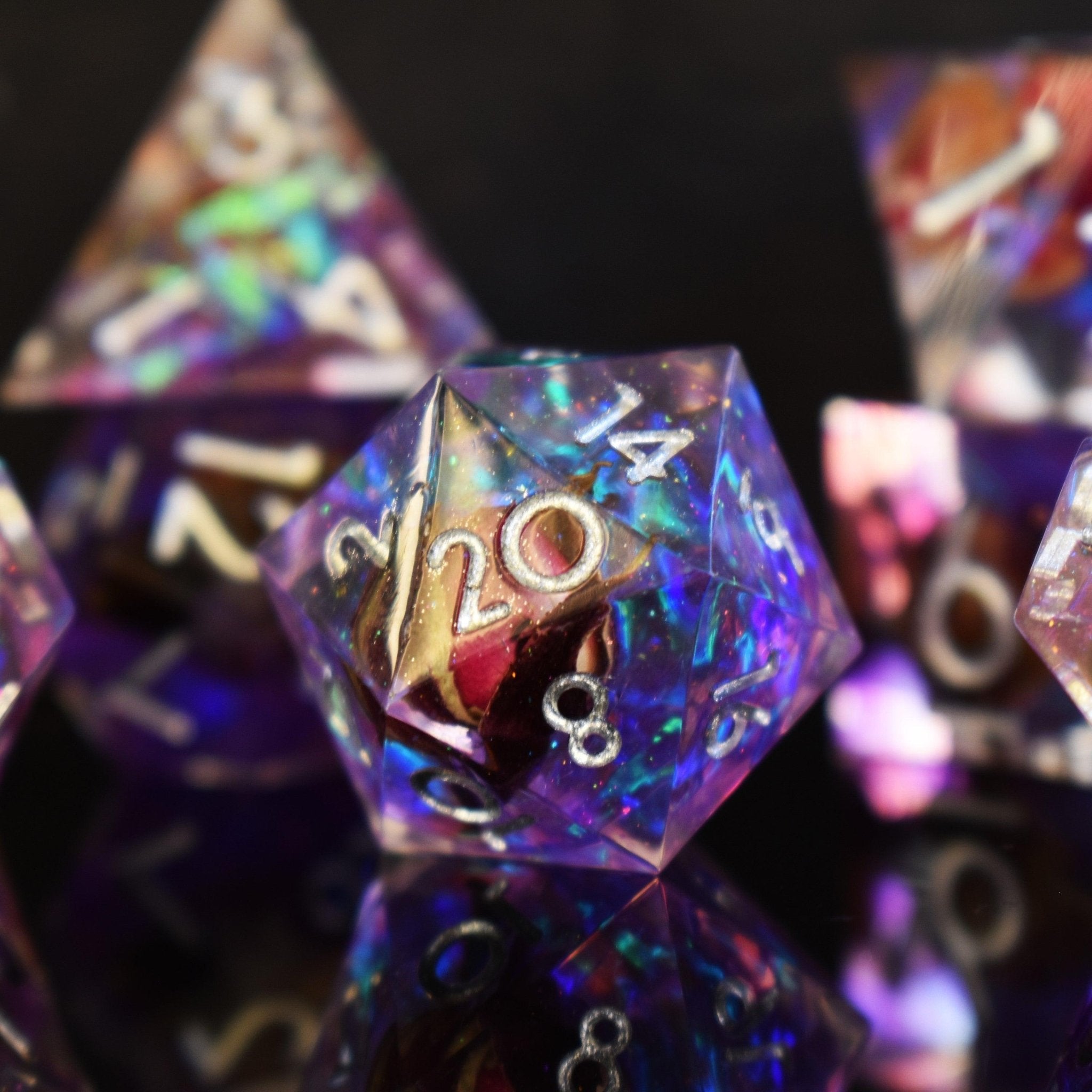 Forbidden Rose Sharp - Edged Resin Dice Set - Misty Mountain Gaming - 2