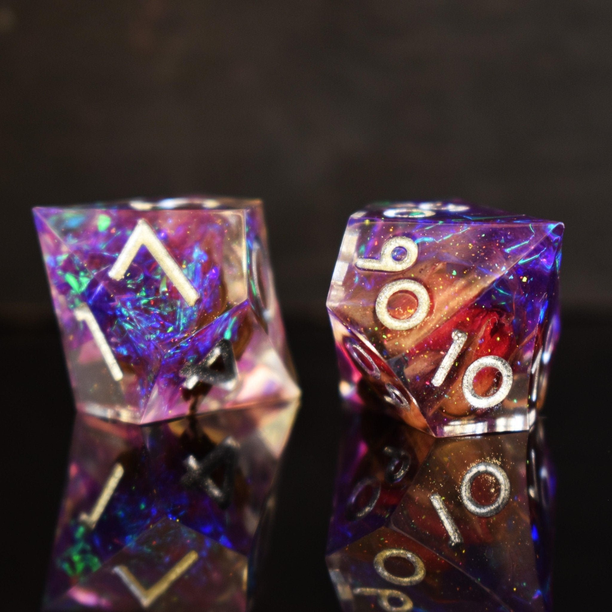 Forbidden Rose Sharp - Edged Resin Dice Set - Misty Mountain Gaming - 4