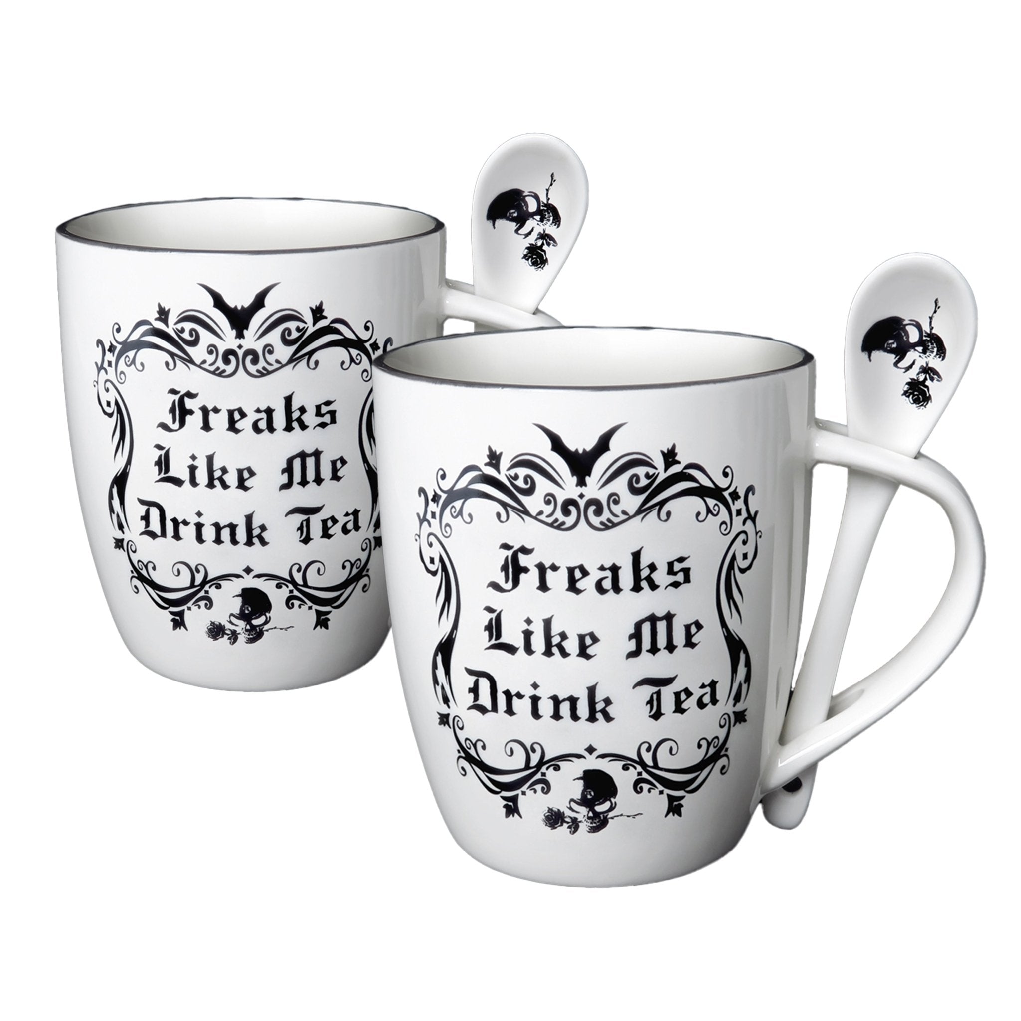 Freaks Like Me Drink Tea Mug and Spoon Set - Alchemy of England - 1