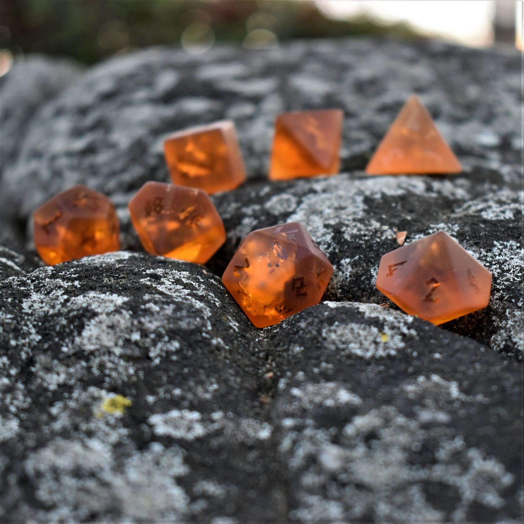 Gates of Helheim Raised Lava Glass Dice Set - Misty Mountain Gaming - 6