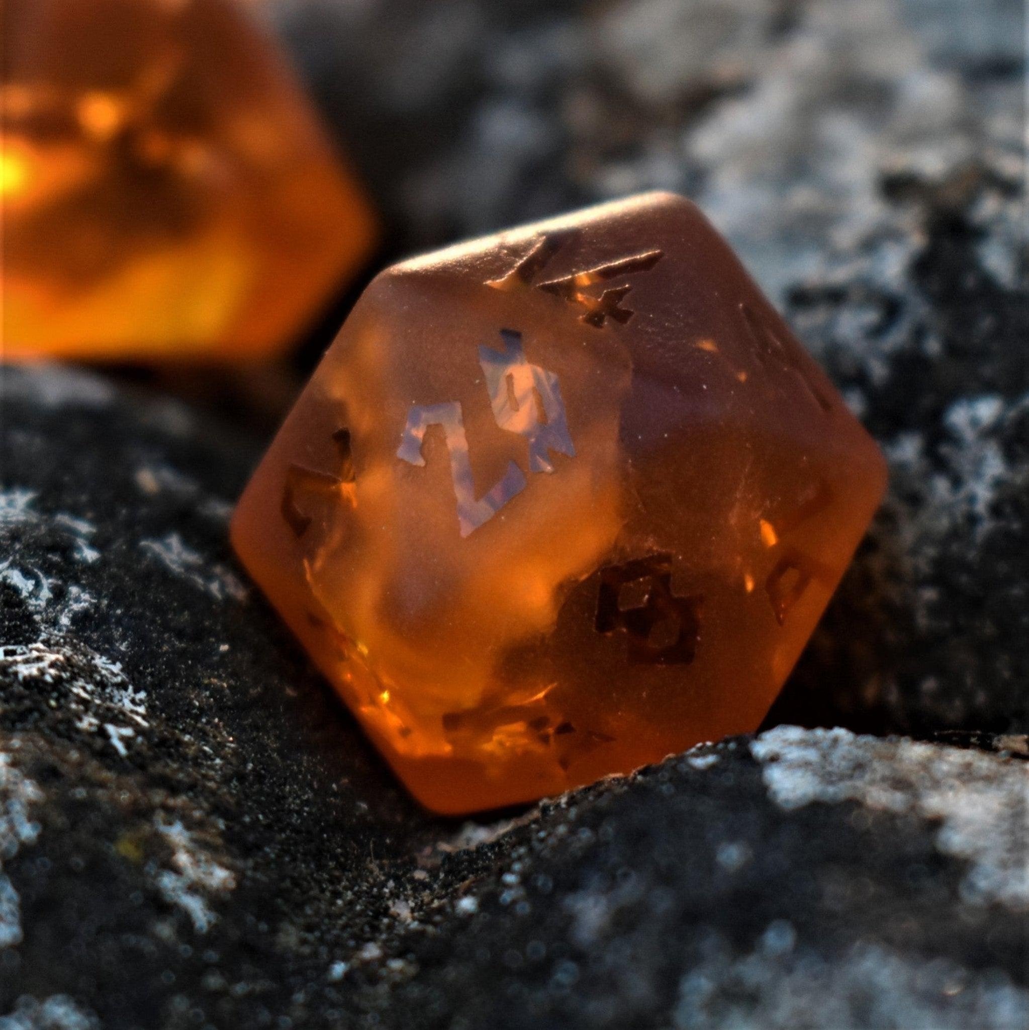 Gates of Helheim Raised Lava Glass Dice Set - Misty Mountain Gaming - 7