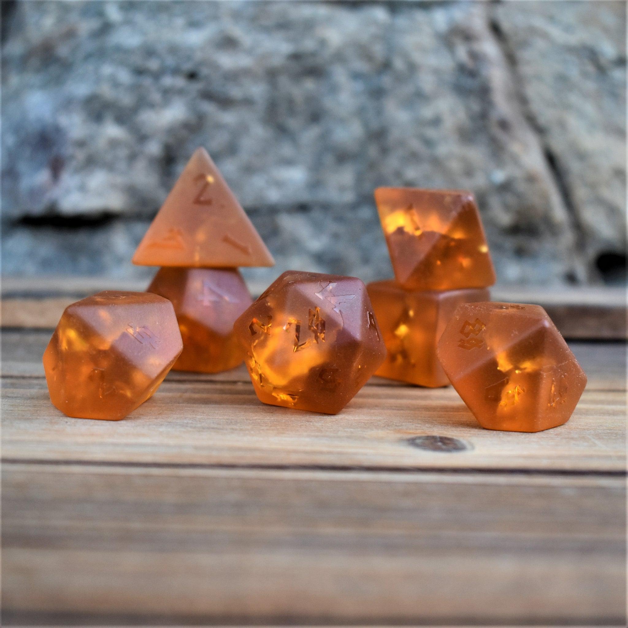 Gates of Helheim Raised Lava Glass Dice Set - Misty Mountain Gaming - 3