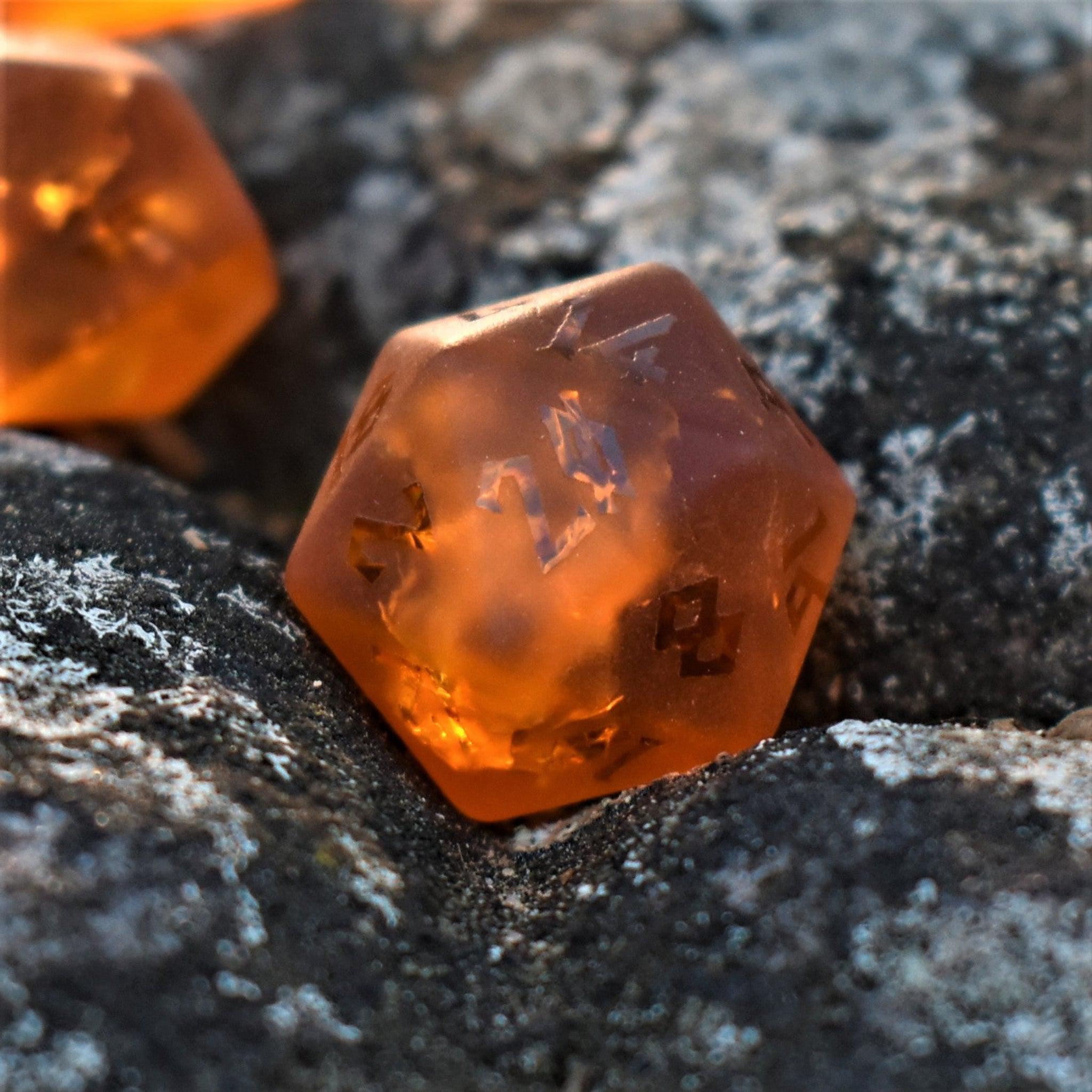 Gates of Helheim Raised Lava Glass Dice Set - Misty Mountain Gaming - 1