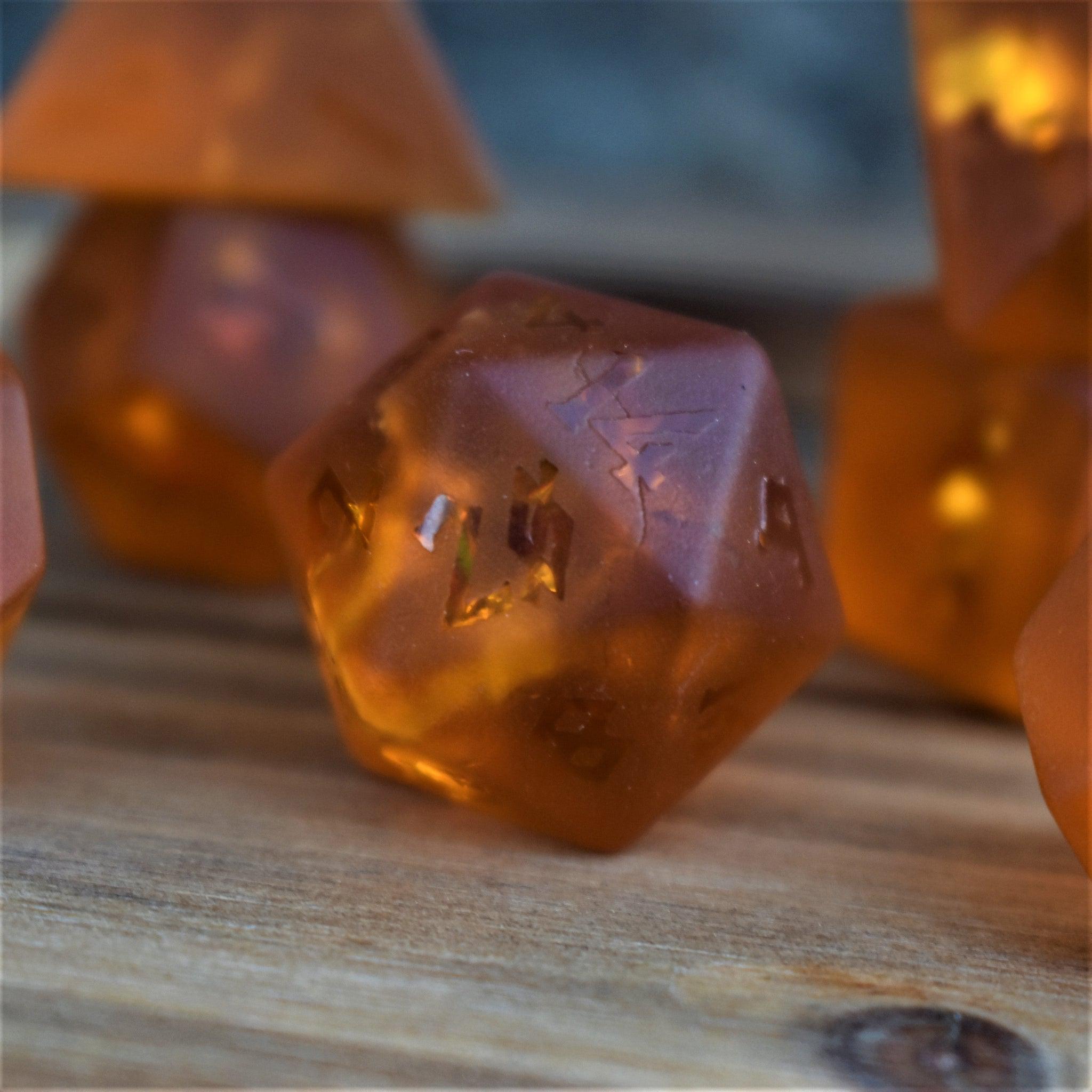 Gates of Helheim Raised Lava Glass Dice Set - Misty Mountain Gaming - 5