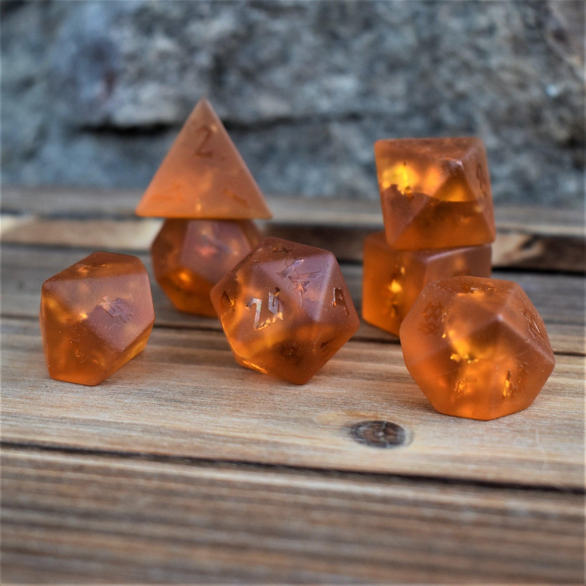 Gates of Helheim Raised Lava Glass Dice Set - Misty Mountain Gaming - 2