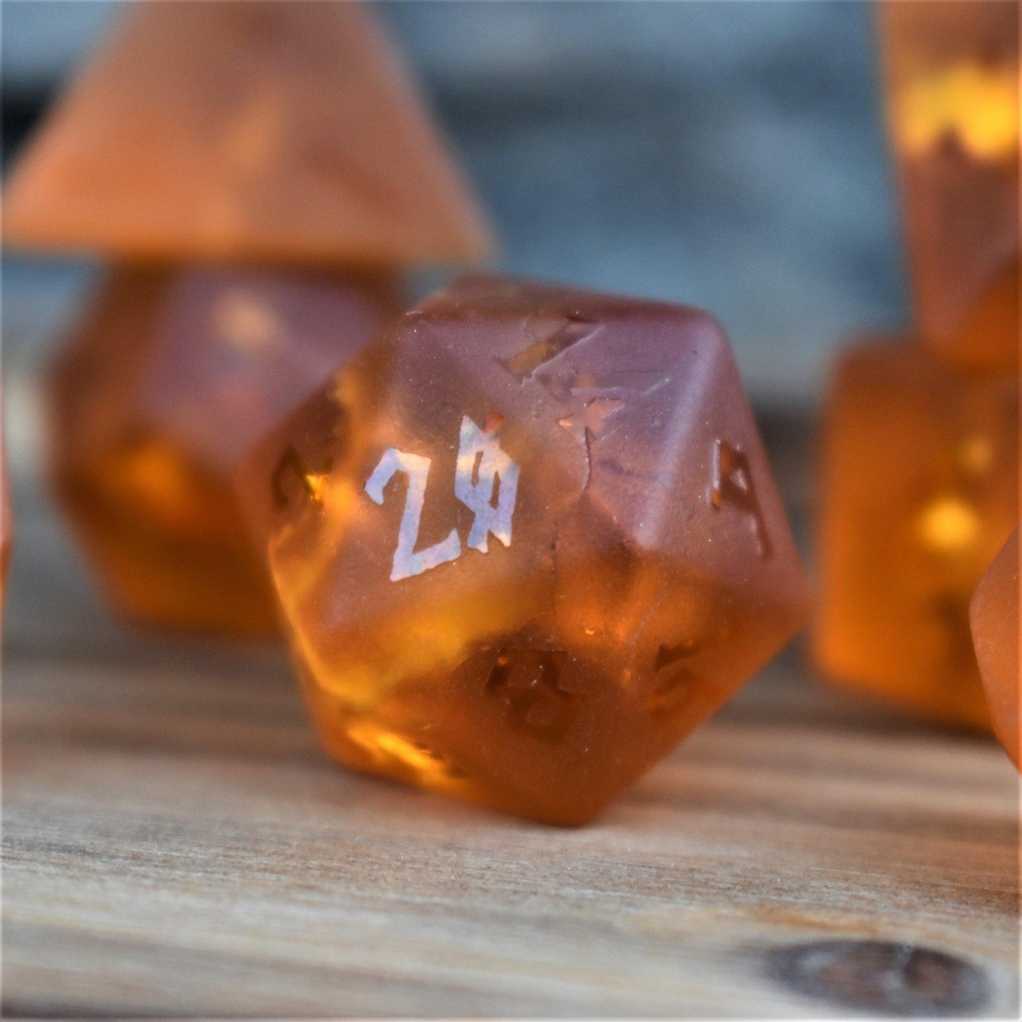 Gates of Helheim Raised Lava Glass Dice Set - Misty Mountain Gaming - 4